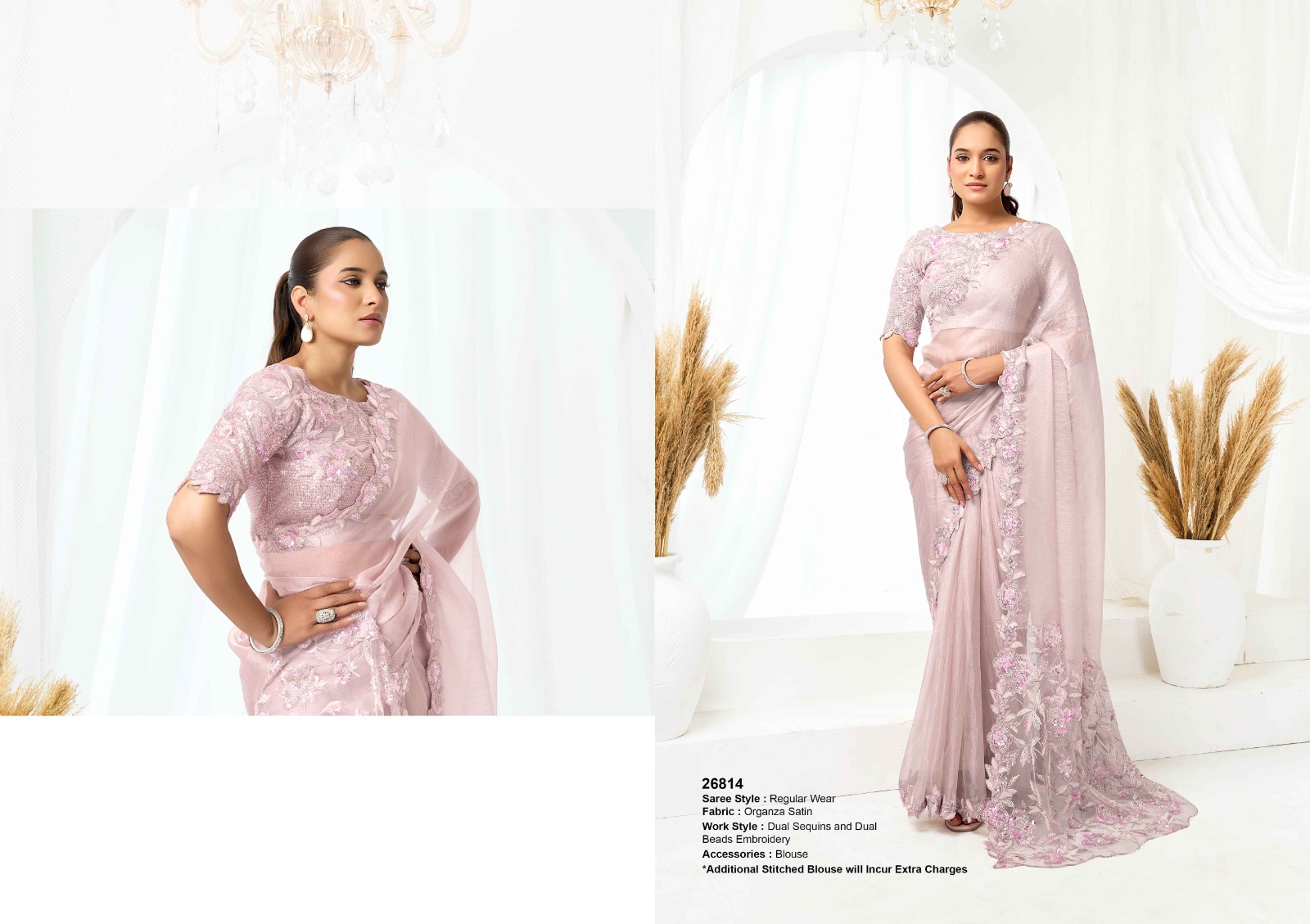 Mahotsav Mohmanthan 26800 Belle Satin Designer Saree — Wholesale Sarees, Mahotsav wholesale from Surat — view 10