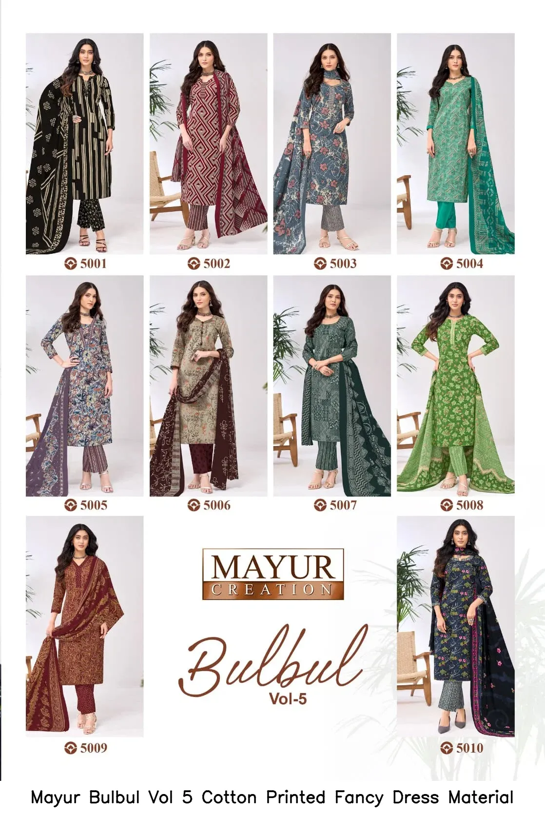 Mayur Bulbul Vol 5 Cotton Printed Fancy Dress Material — Wholesale Salwar Suits, Mayur wholesale from Surat - Gallery Image 2