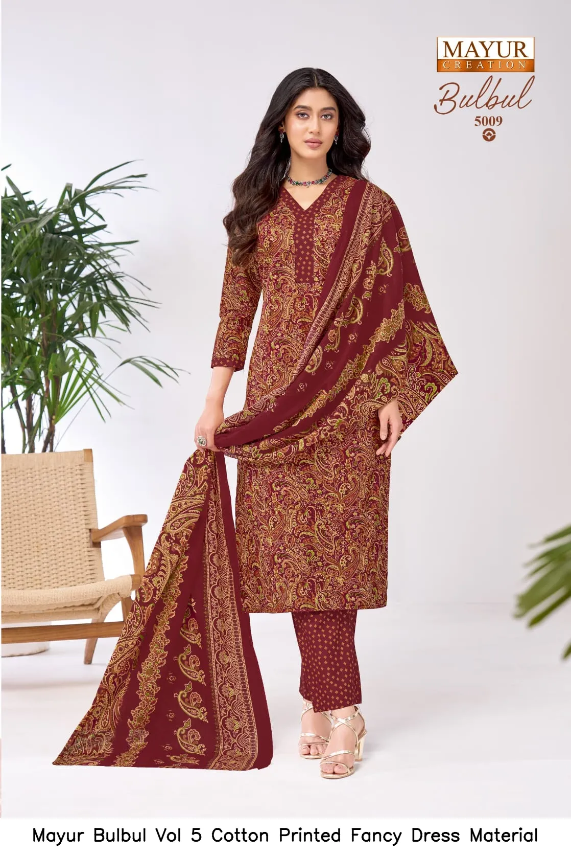 Mayur Bulbul Vol 5 Cotton Printed Fancy Dress Material — Wholesale Salwar Suits, Mayur wholesale from Surat - Gallery Image 3