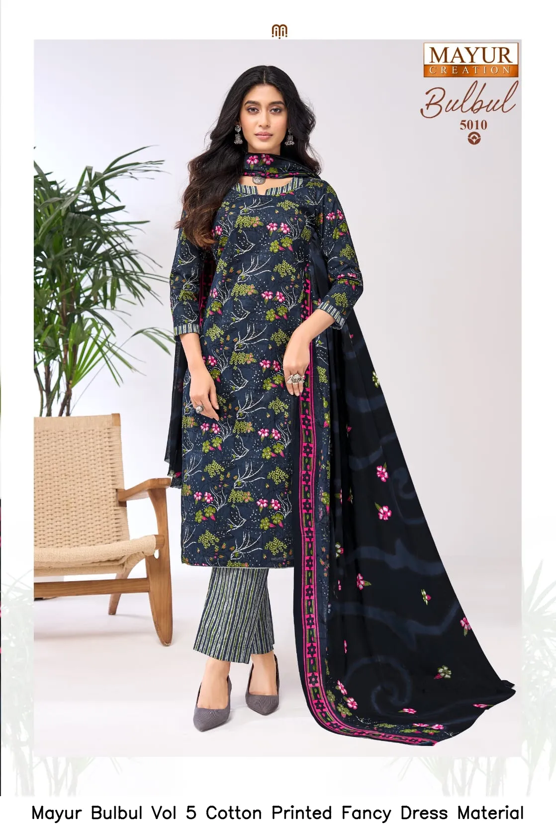 Mayur Bulbul Vol 5 Cotton Printed Fancy Dress Material — Wholesale Salwar Suits, Mayur wholesale from Surat - Gallery Image 5
