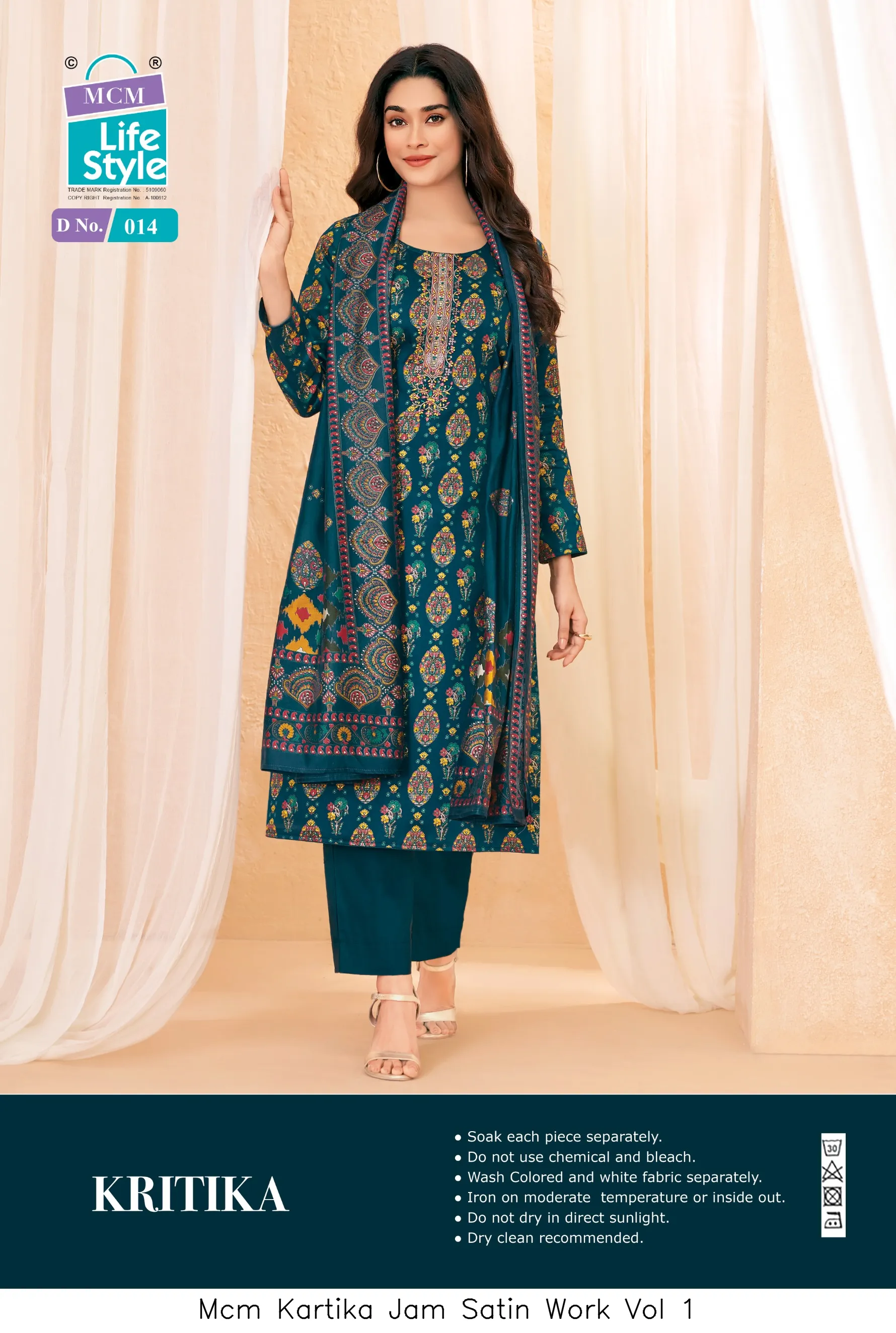 Mcm Kartika Jam Satin Work Vol 1 — Wholesale Dress Material, Mcm wholesale from Surat - Gallery Image 3