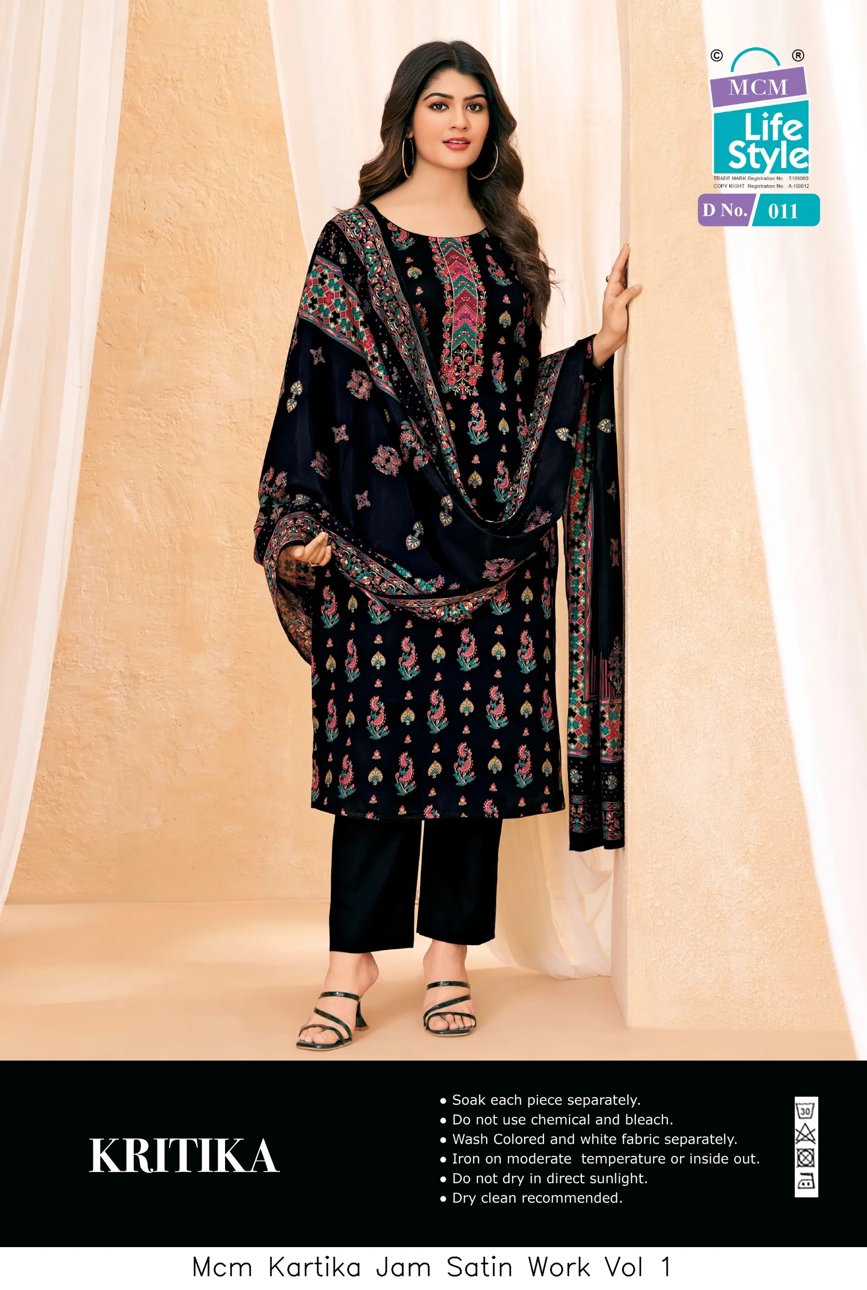 Mcm Kartika Jam Satin Work Vol 1 — Wholesale Dress Material, Mcm wholesale from Surat - Gallery Image 8