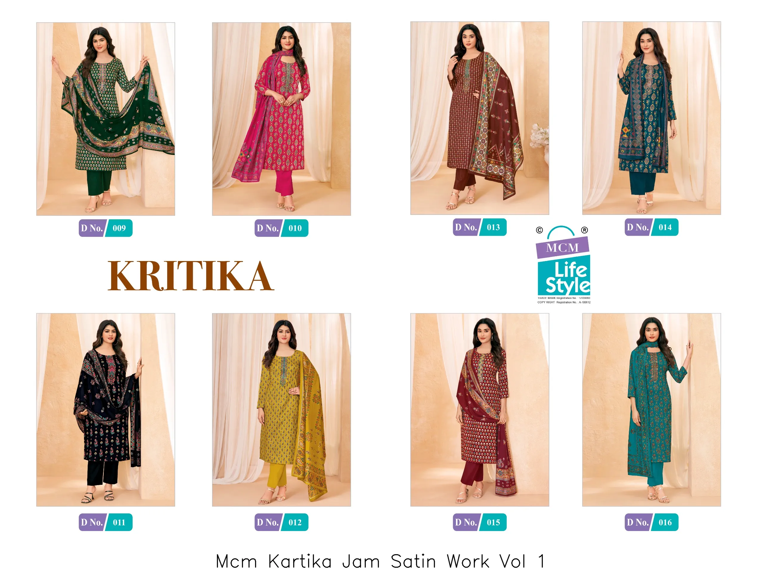 Mcm Kartika Jam Satin Work Vol 1 — Wholesale Dress Material, Mcm wholesale from Surat - Gallery Image 9
