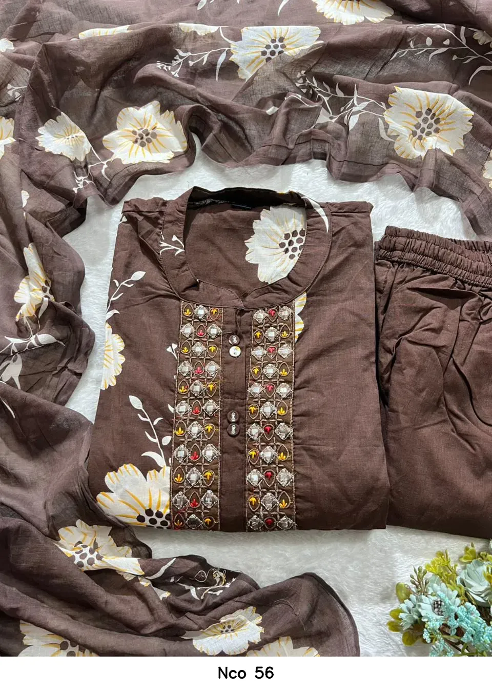 Nco 56 — Wholesale Kurti With Bottom Dupatta, Vardan Ethnic wholesale from Surat — view 11