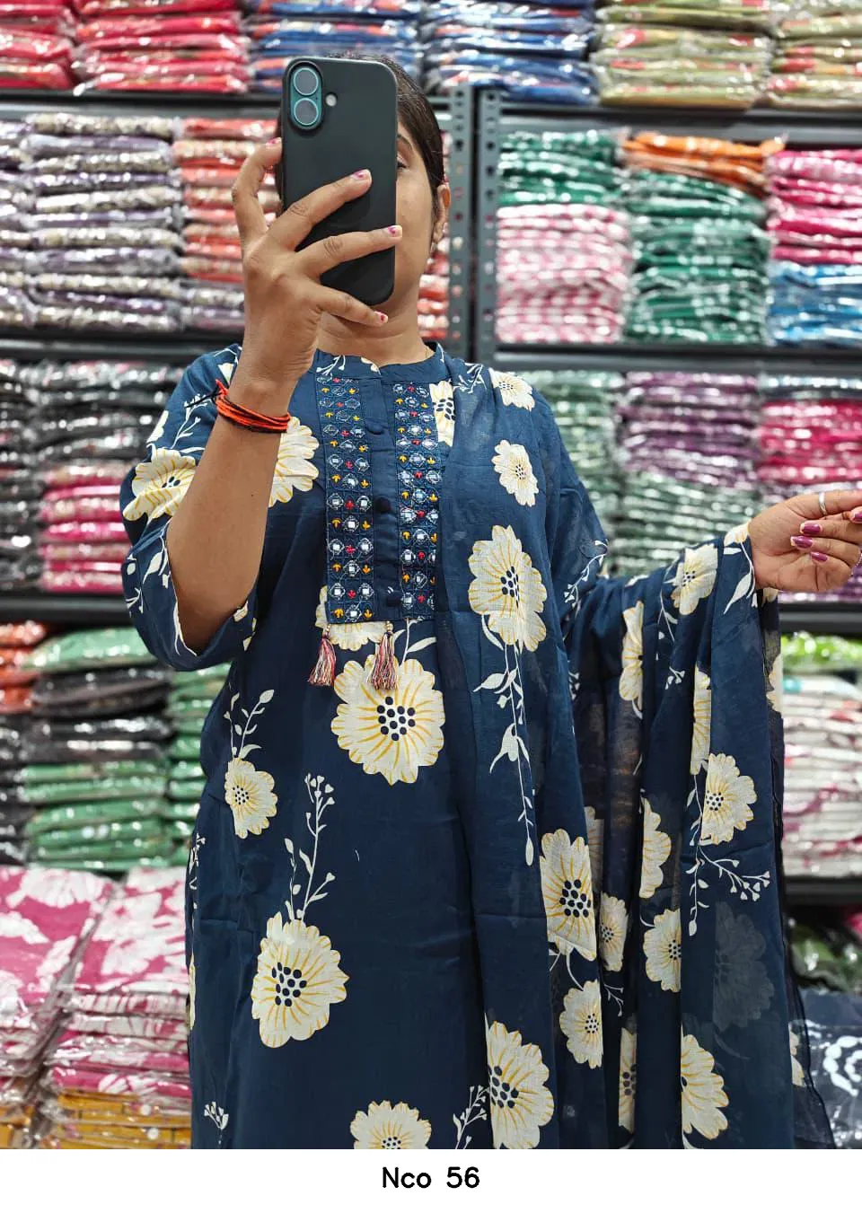 Nco 56 — Wholesale Kurti With Bottom Dupatta, Vardan Ethnic wholesale from Surat - Gallery Image 4