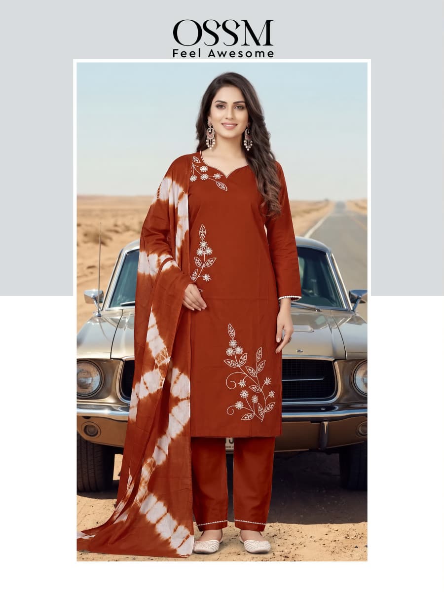 Woodee Shakira Vol 3 Rayon Printed Kurti With Bottom Dupatta Set — Wholesale Readymade Suit, Woodee wholesale from Surat — view 3