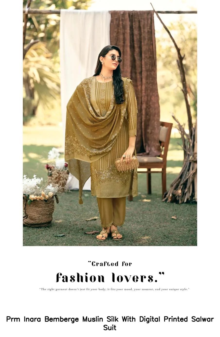 Prm Inara Bemberge Muslin Silk With Digital Printed Salwar Suit — Wholesale Salwar Suits, Prm Trendz wholesale from Surat - Gallery Image 4