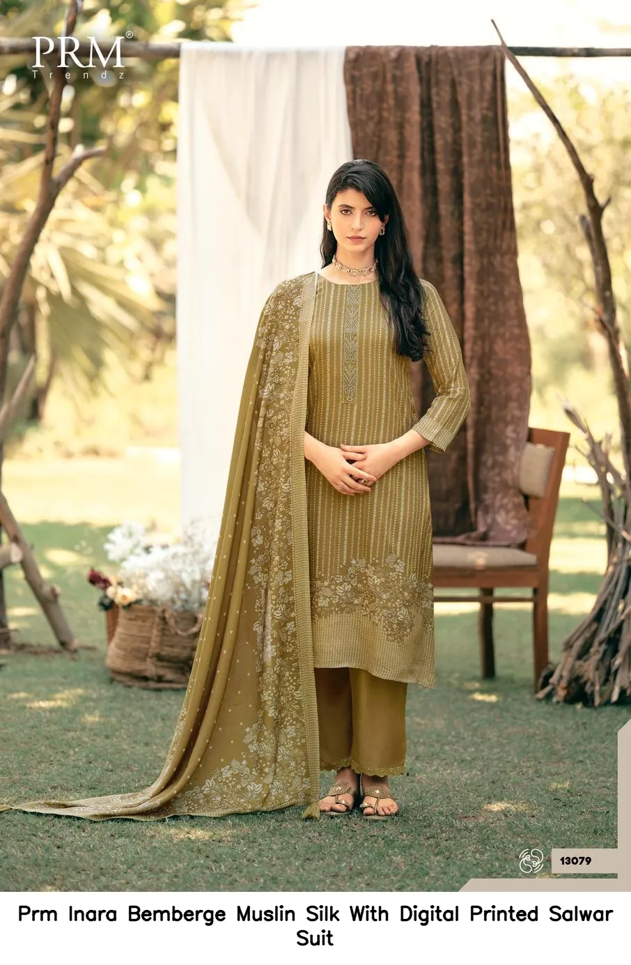 Prm Inara Bemberge Muslin Silk With Digital Printed   Salwar Suit — Wholesale Salwar Suits, Prm Trendz wholesale from Surat — view 8