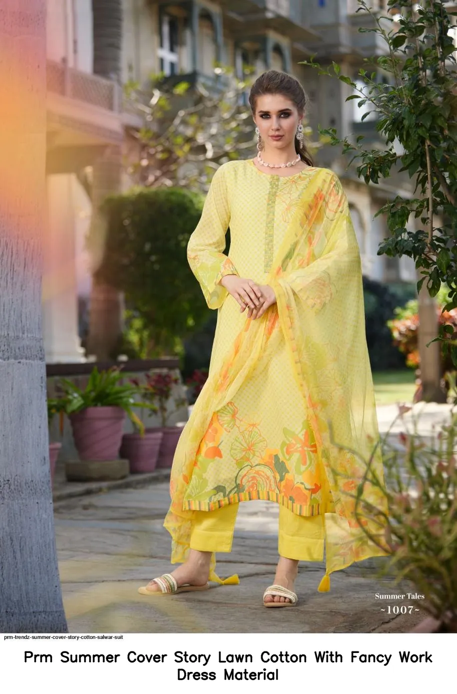 Prm Summer Cover Story Lawn Cotton With Fancy Work Dress Material — Wholesale Dress Material, Prm Trendz wholesale from Surat - Gallery Image 7
