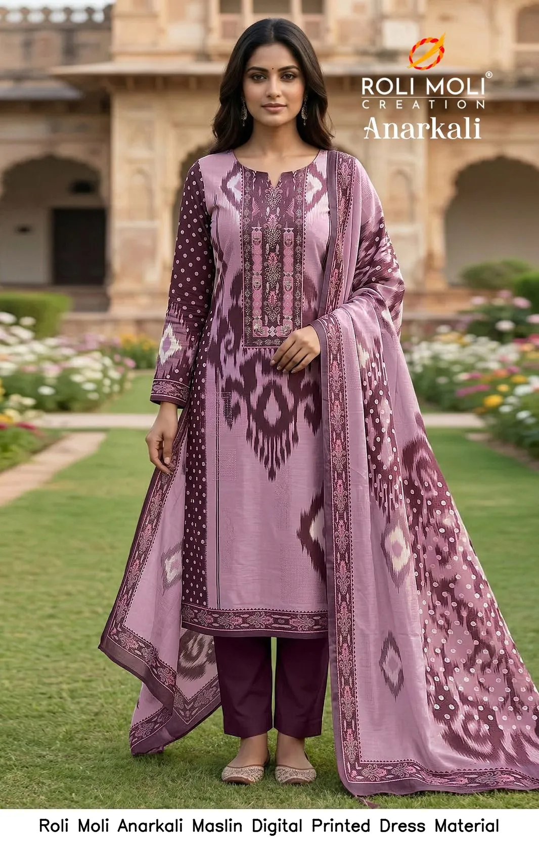 Roli Moli Anarkali Maslin Digital Printed Dress Material — Wholesale Salwar Suits, Roli Moli wholesale from Surat - Gallery Image 13