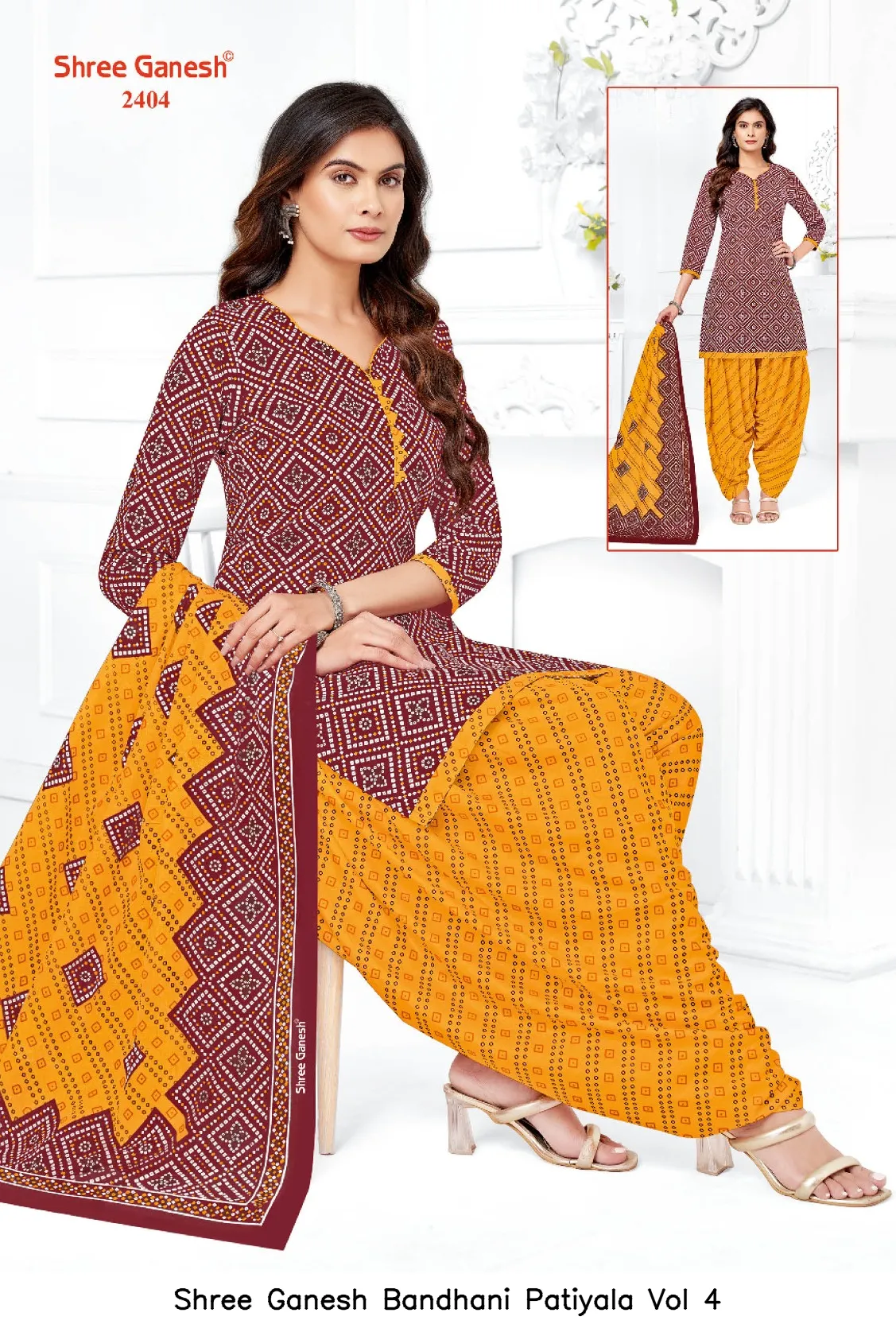 Shree Ganesh Bandhani Patiyala Vol 4 — Wholesale Dress Material, Shree wholesale from Surat — view 13