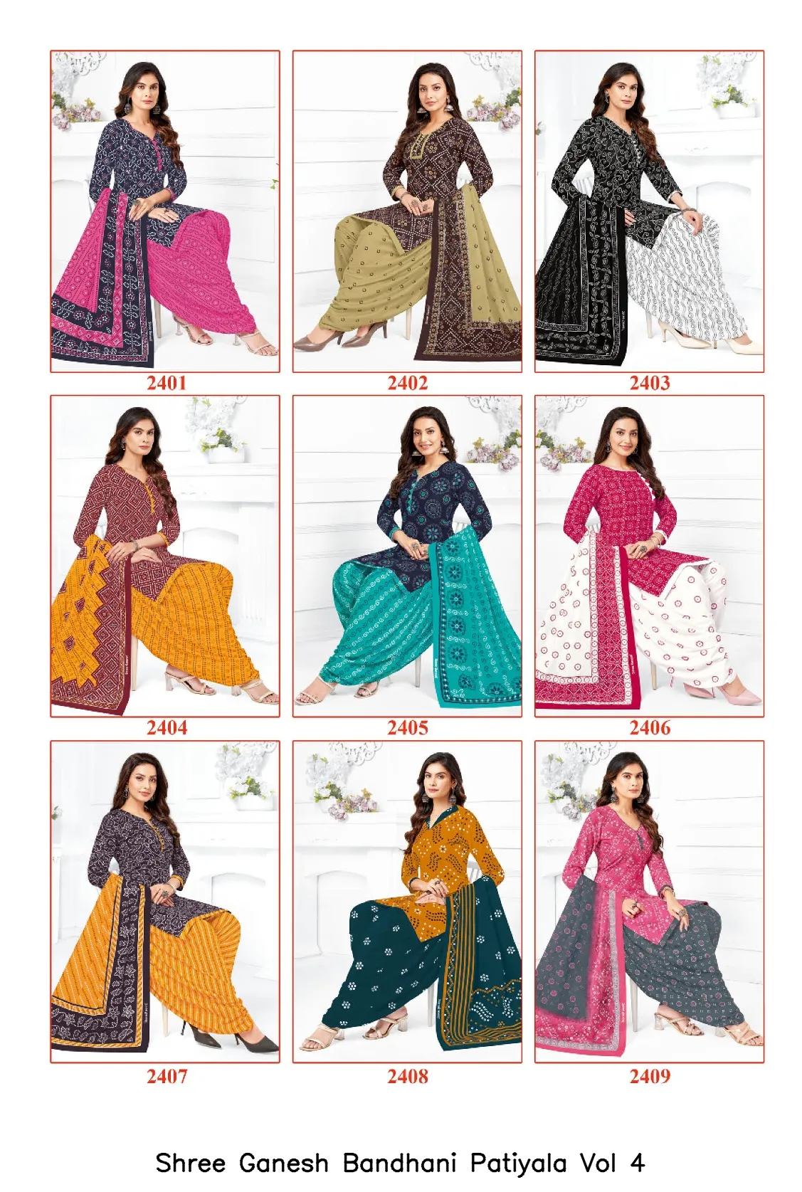 Shree Ganesh Bandhani Patiyala Vol 4 — Wholesale Dress Material, Shree wholesale from Surat — view 3