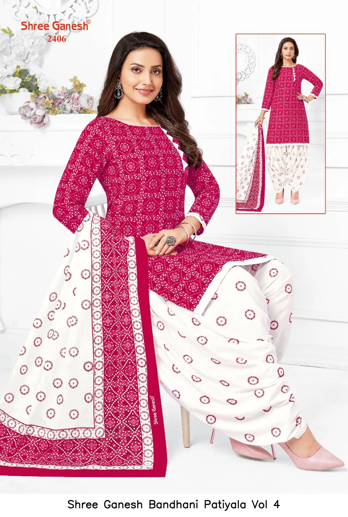 Shree Ganesh Bandhani Patiyala Vol 4 — Wholesale Dress Material, Shree wholesale from Surat — view 9