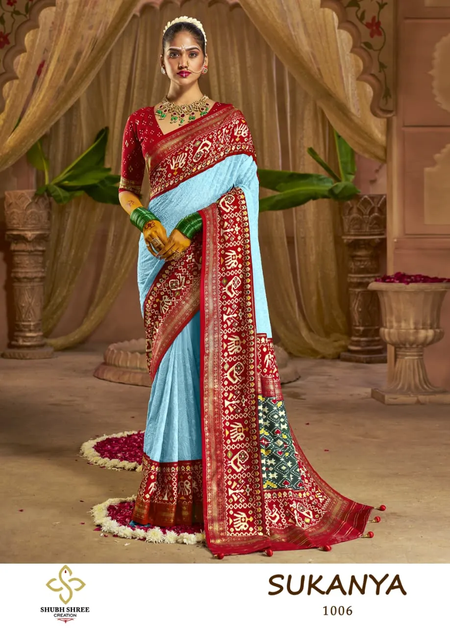 Shubh Shree Sukanya Georgette Silk Chikankari Embroidered Saree — Wholesale Sarees, Shubh Shree wholesale from Surat — view 1