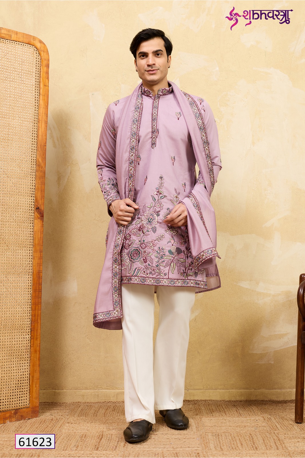 Shubhvastra Regal Veil Viscose Silk Thread Work Kurta And Dupatta Set - Image 5