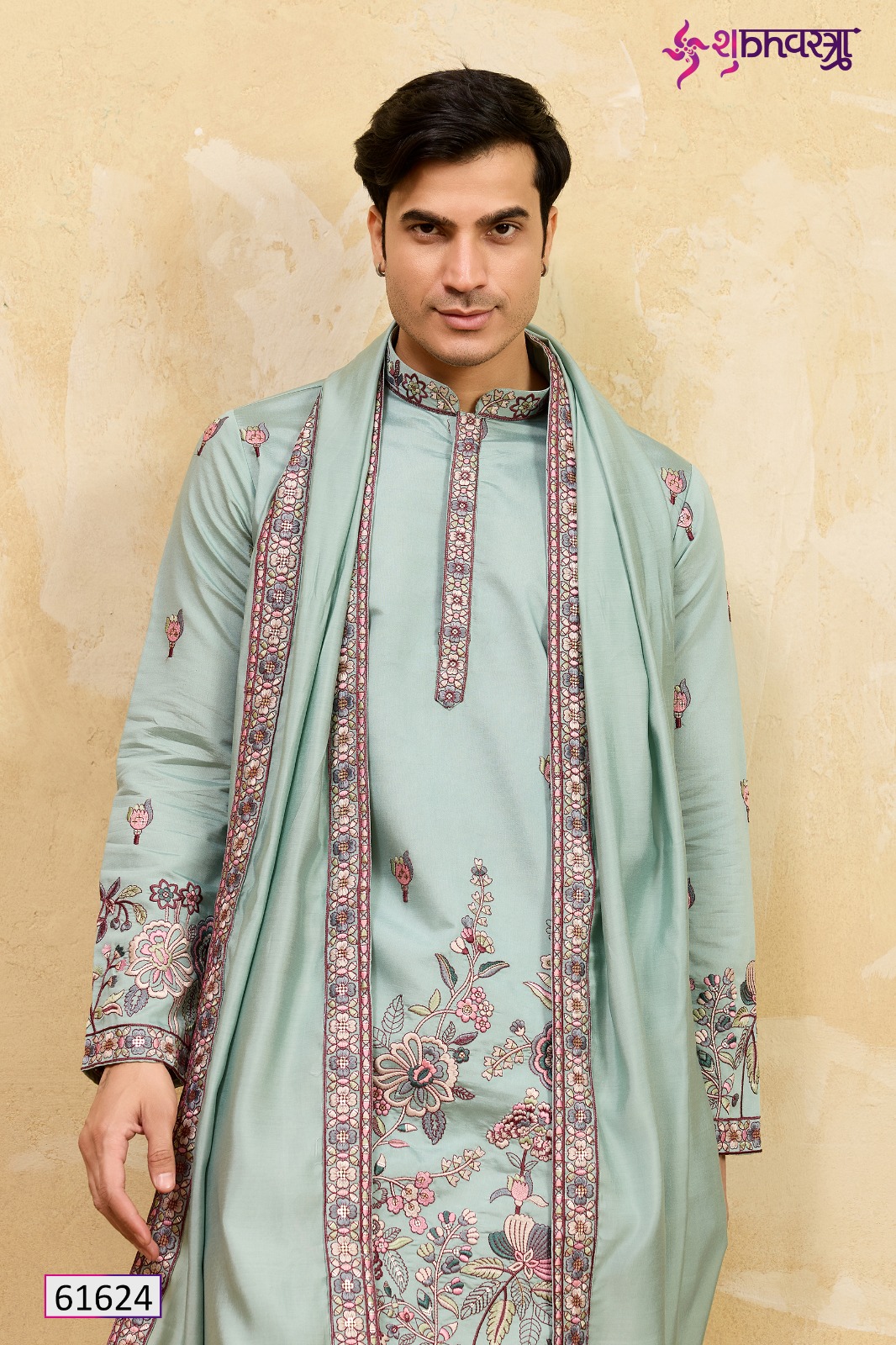 Shubhvastra Regal Veil Viscose Silk Thread Work Kurta And Dupatta Set - Image 8