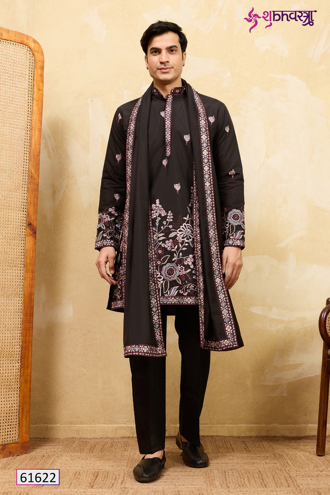 Shubhvastra Regal Veil Viscose Silk Thread Work Kurta And Dupatta Set