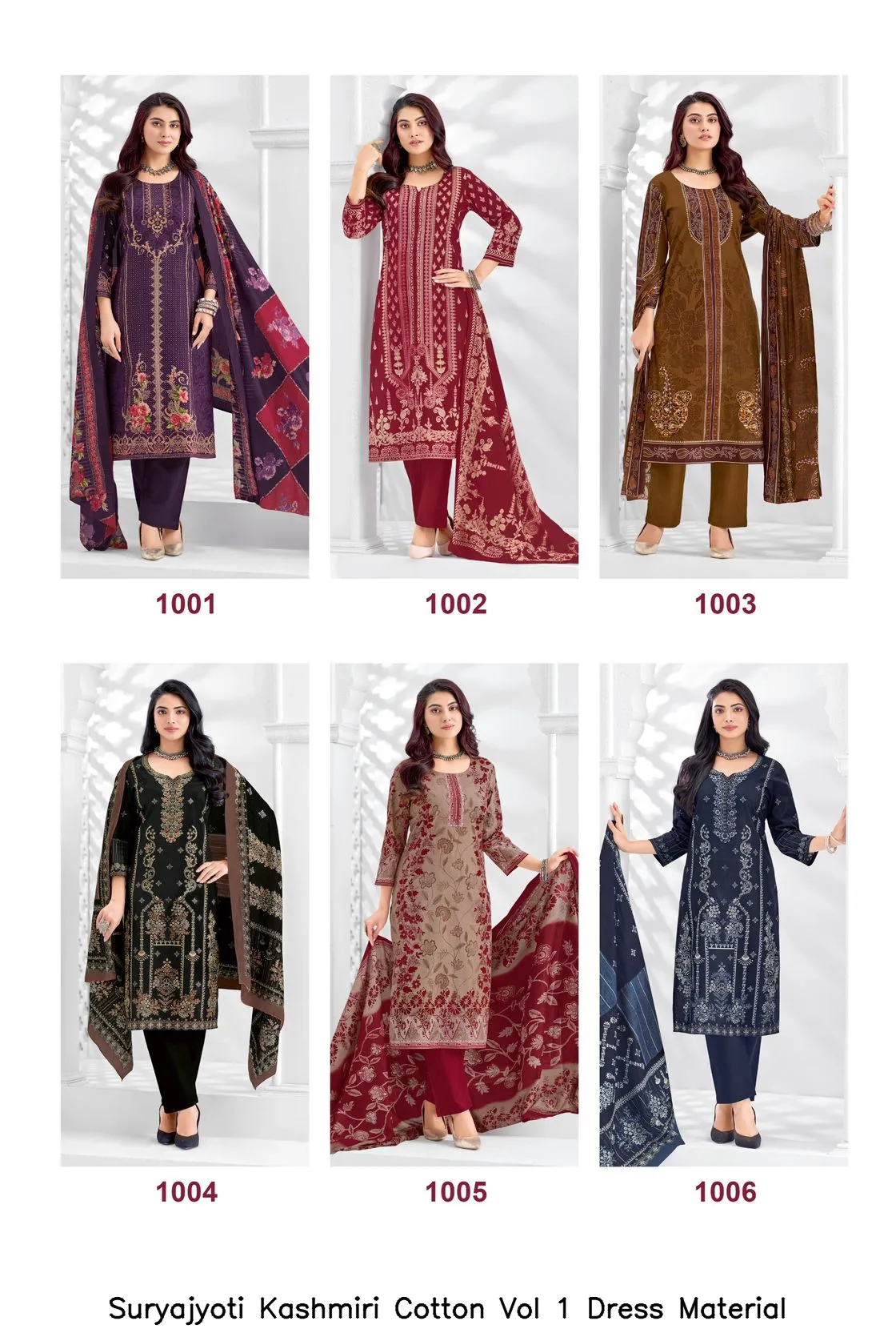 Suryajyoti Kashmiri Cotton Vol 1 Dress Material — Wholesale Dress Material, Suryajyoti wholesale from Surat - Gallery Image 6