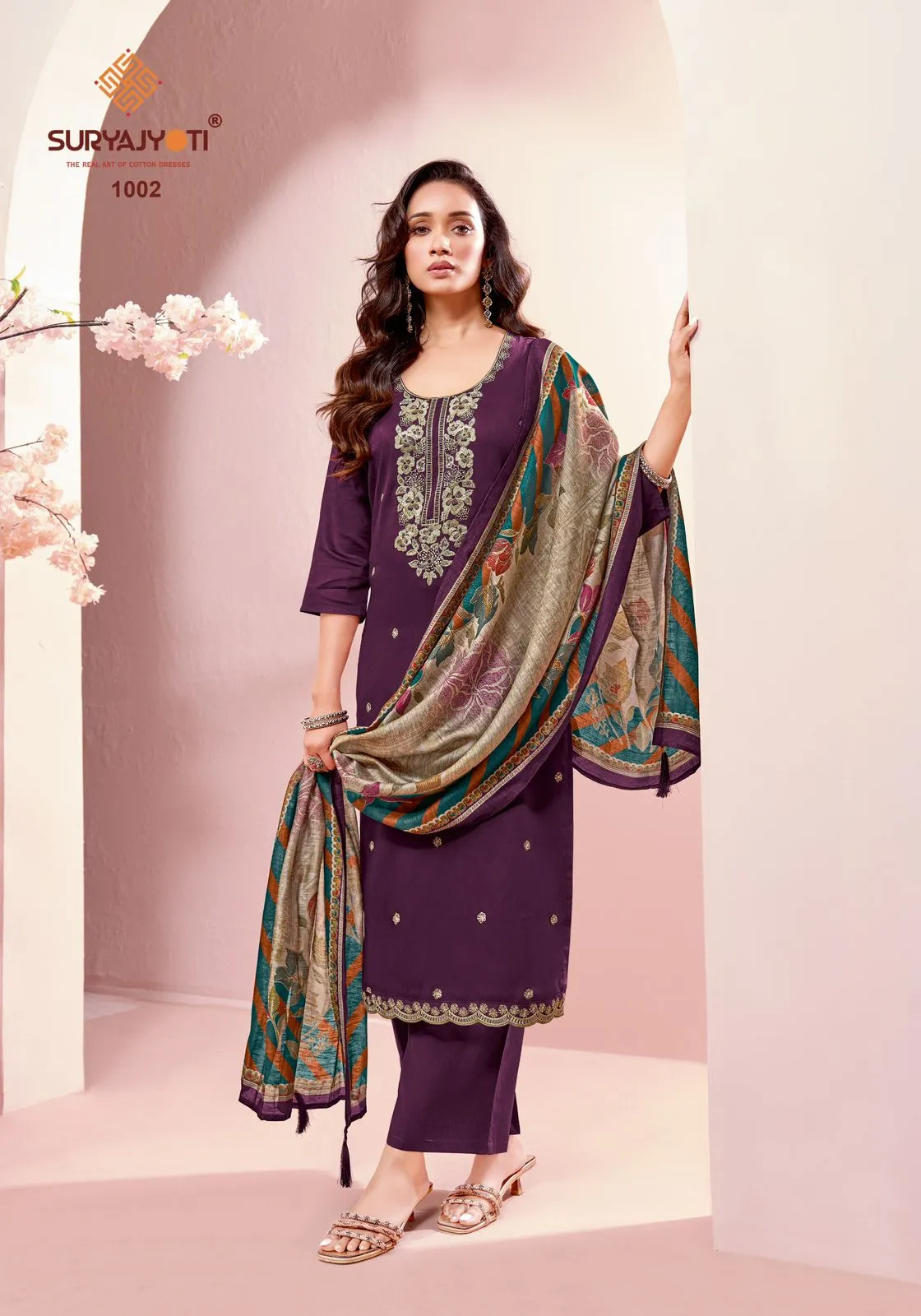Suryajyoti Pranavi Vol 1 Jam Satin With Embroidered Kurti With Bottom Dupatta Set — Wholesale Kurti With Bottom Dupatta, Suryajyoti wholesale from Surat — view 1