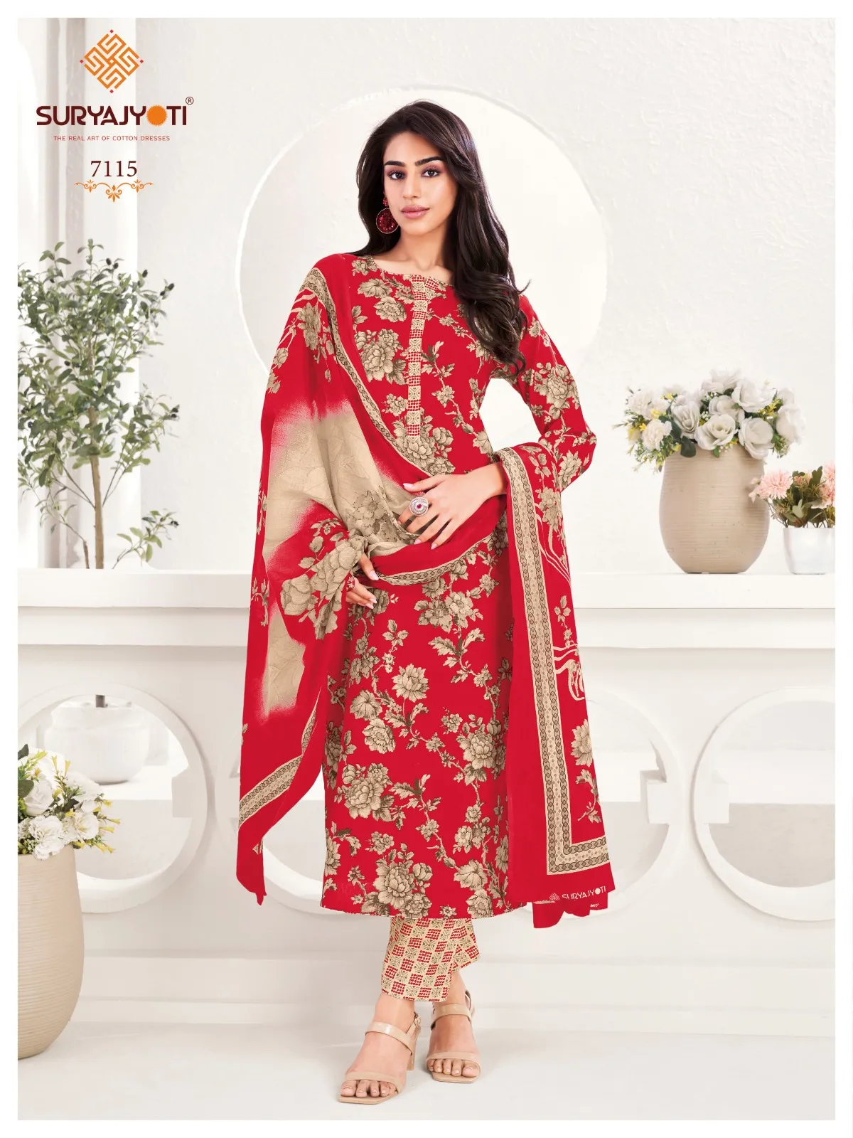 Suryajyoti Trendy Cotton Vol 71 Readymade Cotton Printed Kurti With Bottom Dupatta Set