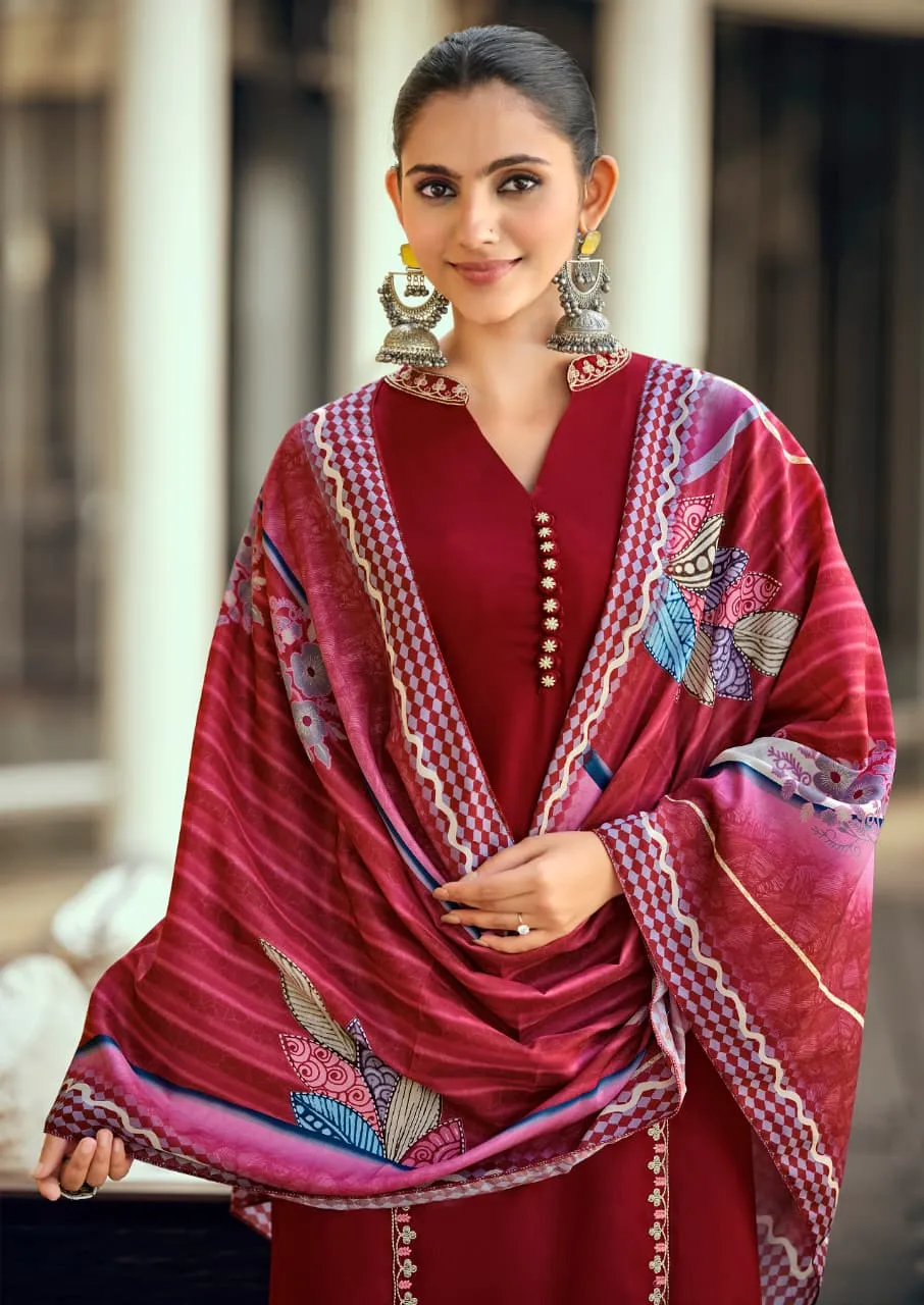 Woodee Prachi Rayon Sequence Worked Kurti With Bottom Dupatta Set — Wholesale Kurti With Bottom Dupatta, Woodee wholesale from Surat — view 1