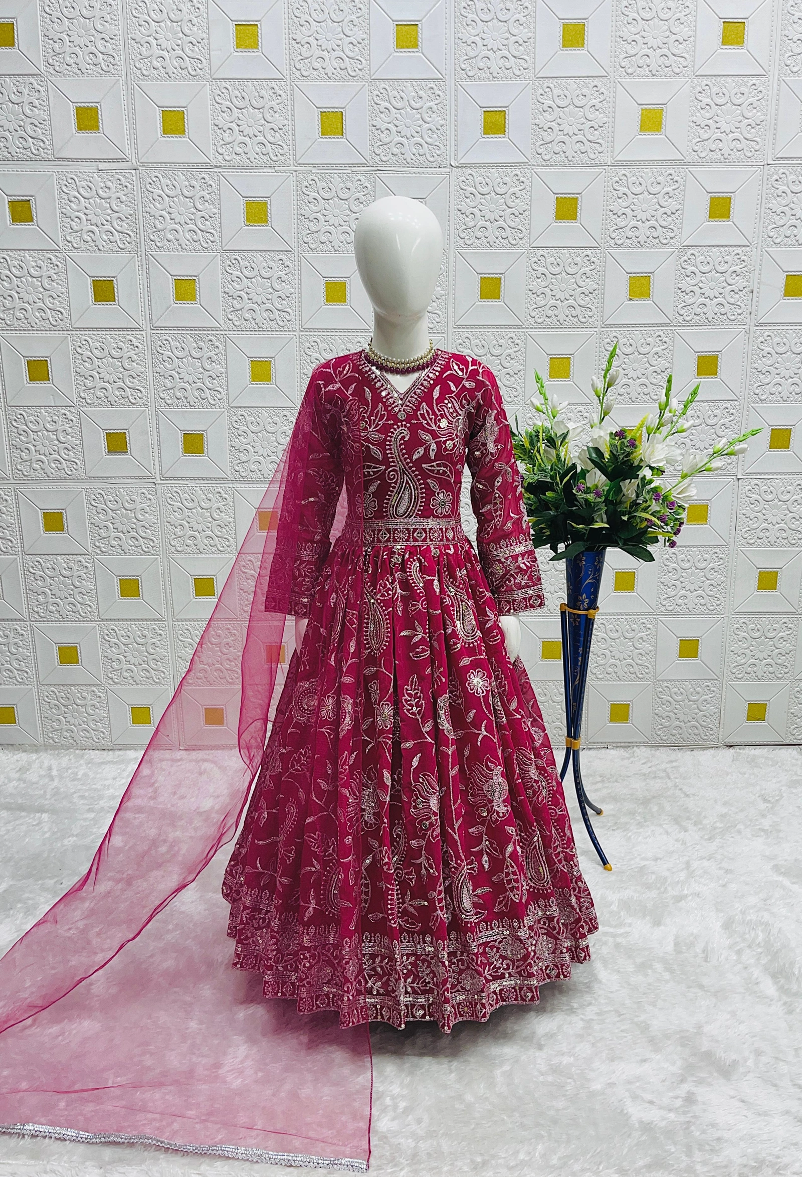 OC 206 Faux Georgette Kids Gown Collection (Wholesale) — Kid's Wear, Vardan Ethnic wholesale from Surat — view 2