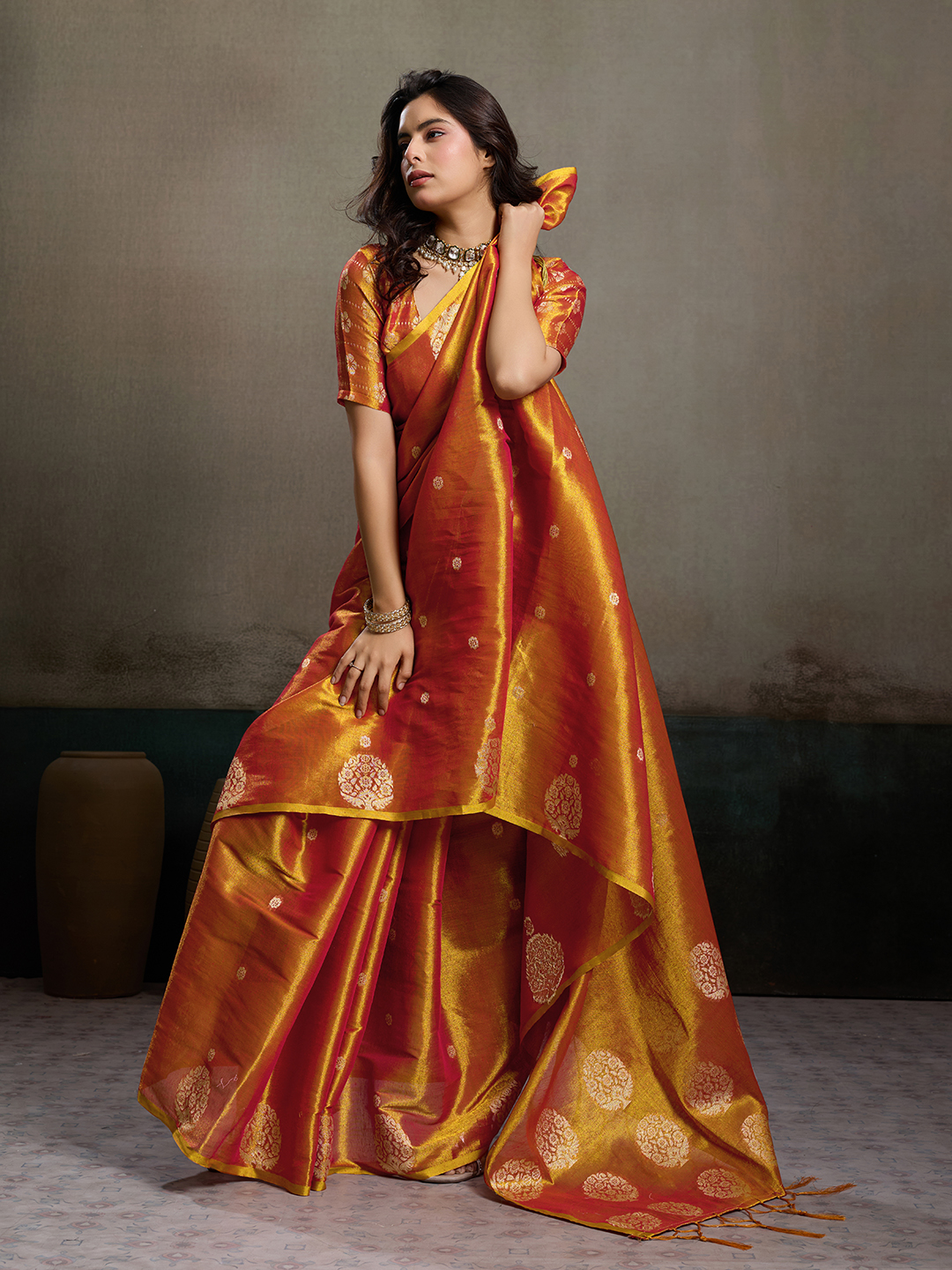 Ast Priyanshi Soft Tissue Silk Zari Worked Saree Collection — Wholesale Sarees, Vardan Ethnic wholesale from Surat — view 8