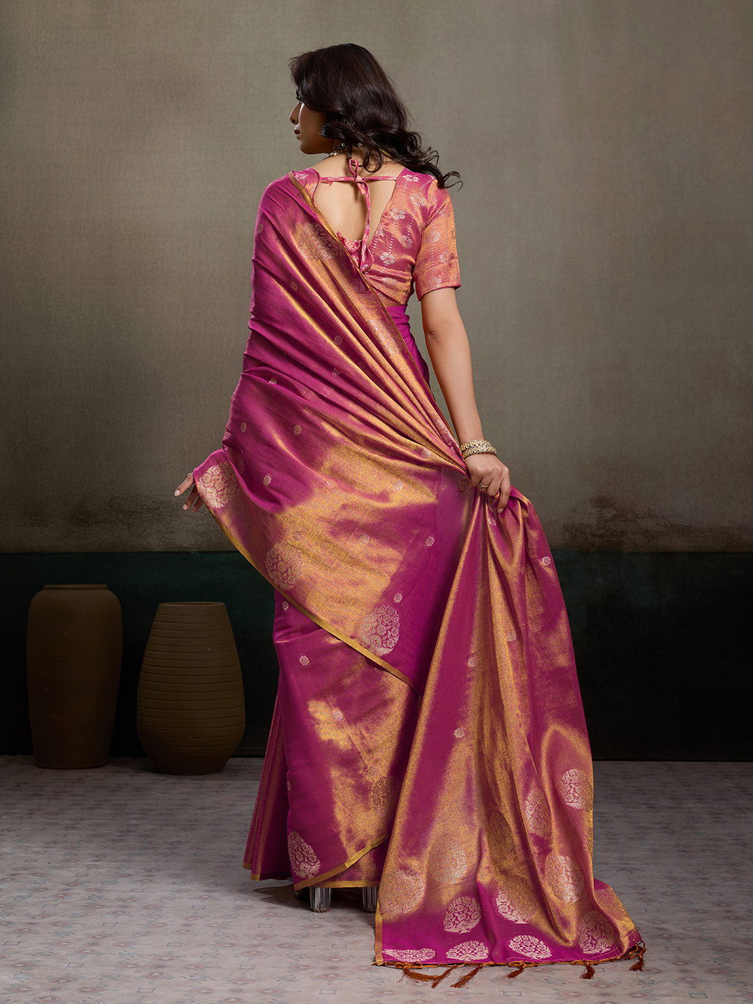 Ast Priyanshi Soft Tissue Silk Zari Worked Saree Collection — Wholesale Sarees, Vardan Ethnic wholesale from Surat — view 6