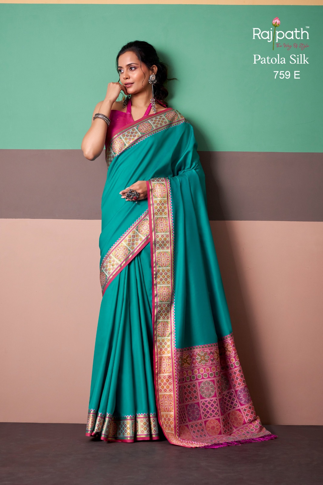 Rajpath Vrindavan Silk Vol 3 Patola Silk Party Wear Saree — Wholesale Sarees, Rajpath wholesale from Surat — view 10
