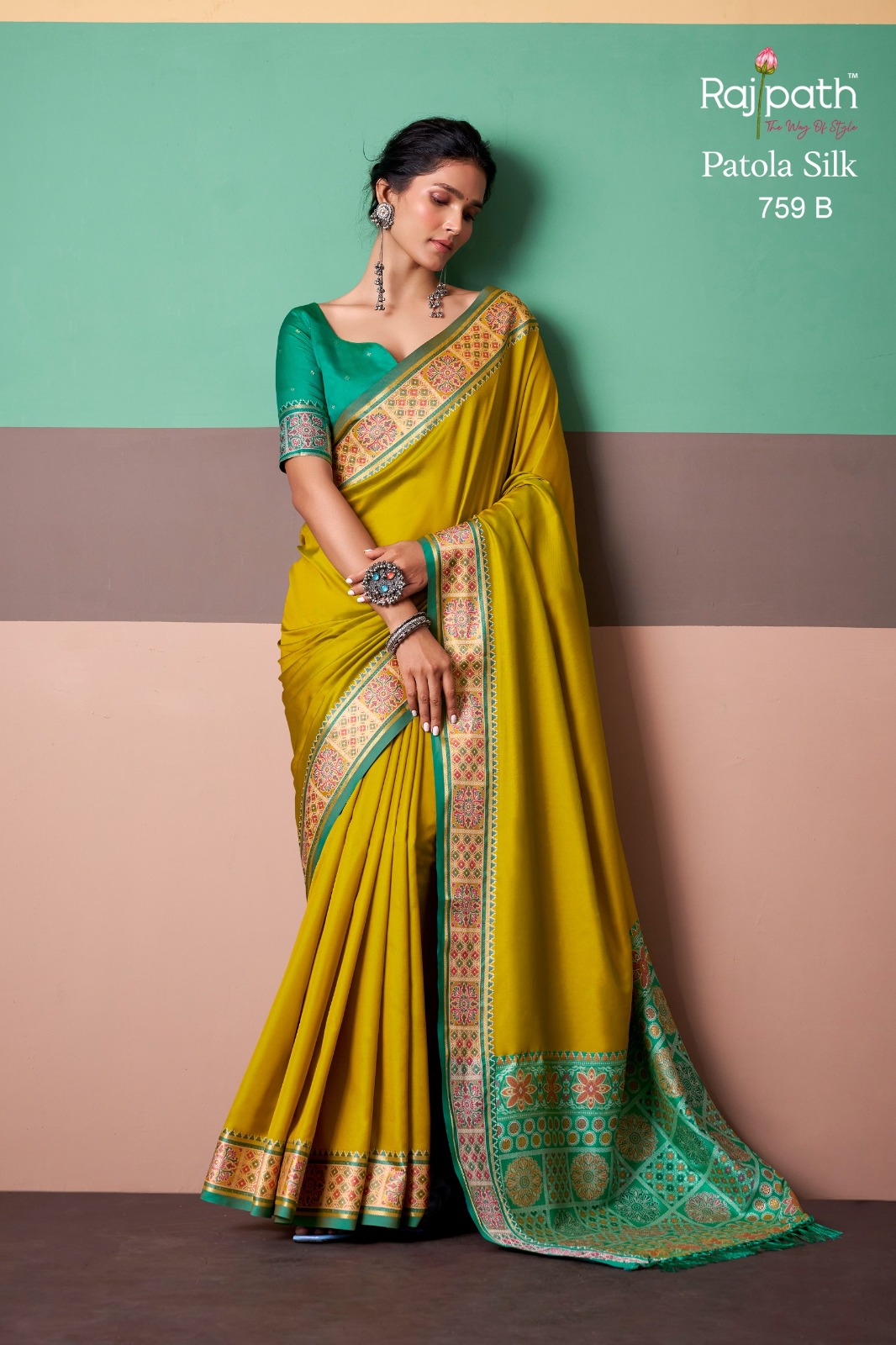 Rajpath Vrindavan Silk Vol 3 Patola Silk Party Wear Saree — Wholesale Sarees, Rajpath wholesale from Surat — view 7