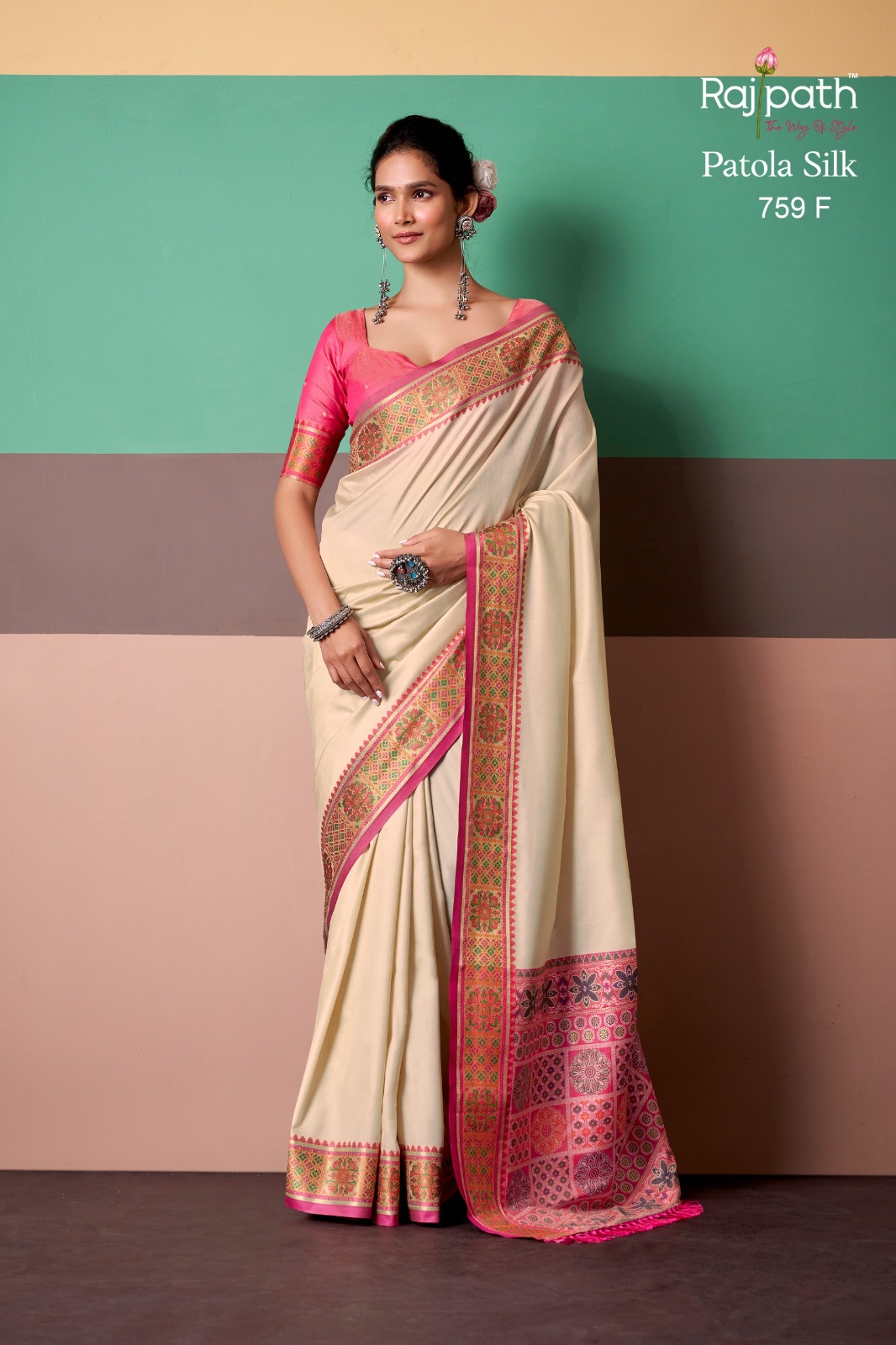 Rajpath Vrindavan Silk Vol 3 Patola Silk Party Wear Saree — Wholesale Sarees, Rajpath wholesale from Surat — view 2