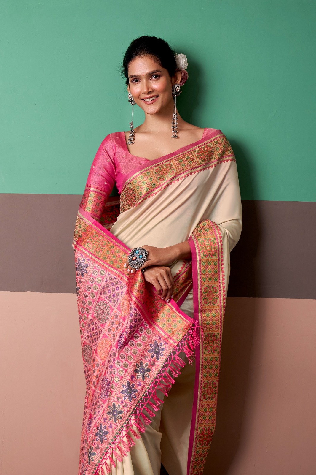 Rajpath Vrindavan Silk Vol 3 Patola Silk Party Wear Saree — Wholesale Sarees, Rajpath wholesale from Surat — view 3