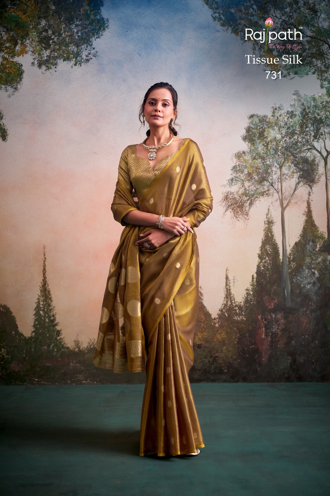 Rajpath Anvika Dollar Tissue Silk Party Wear Saree — Wholesale Sarees, Rajpath wholesale from Surat — view 8