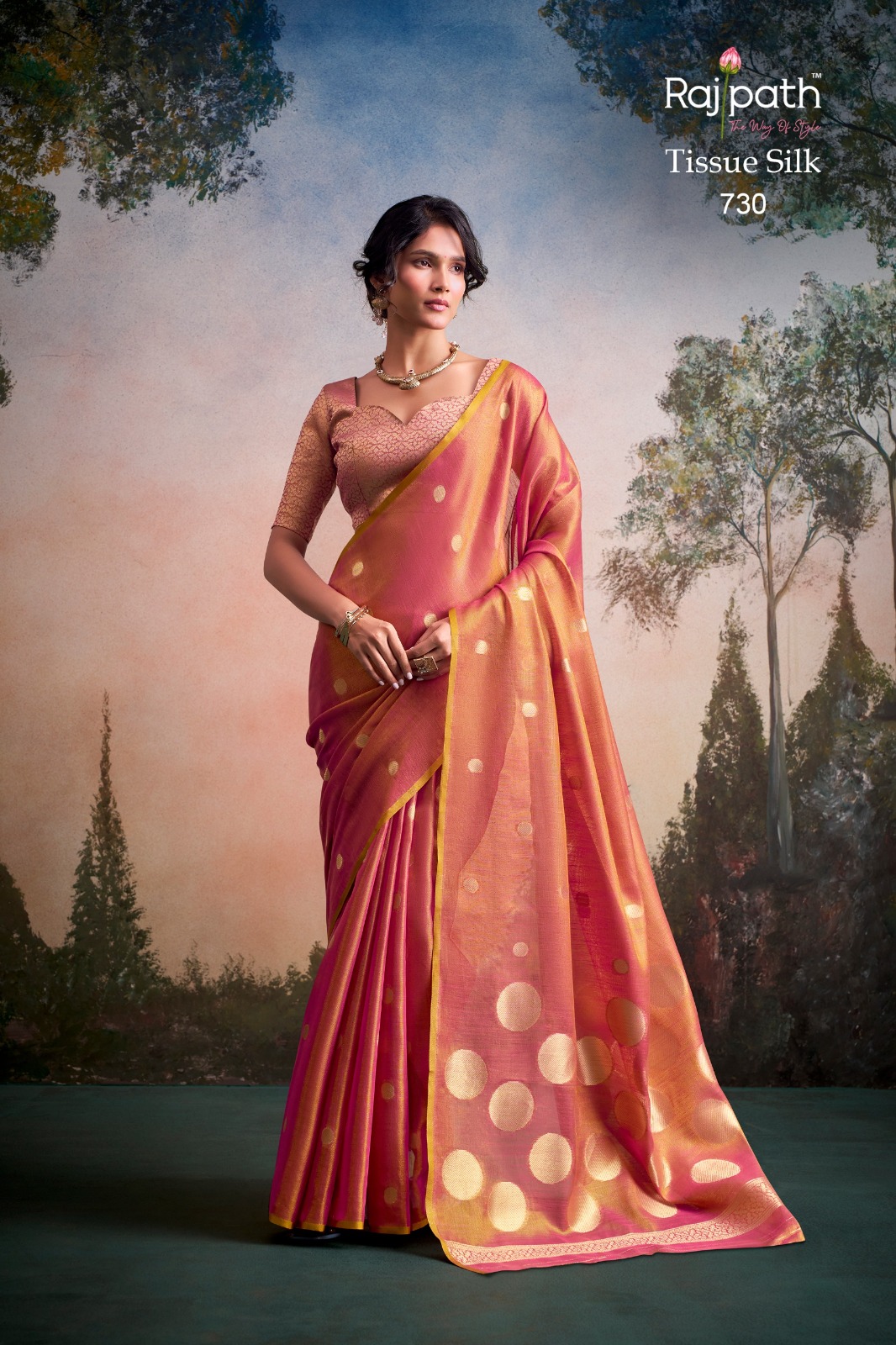 Rajpath Anvika Dollar Tissue Silk Party Wear Saree — Wholesale Sarees, Rajpath wholesale from Surat — view 12