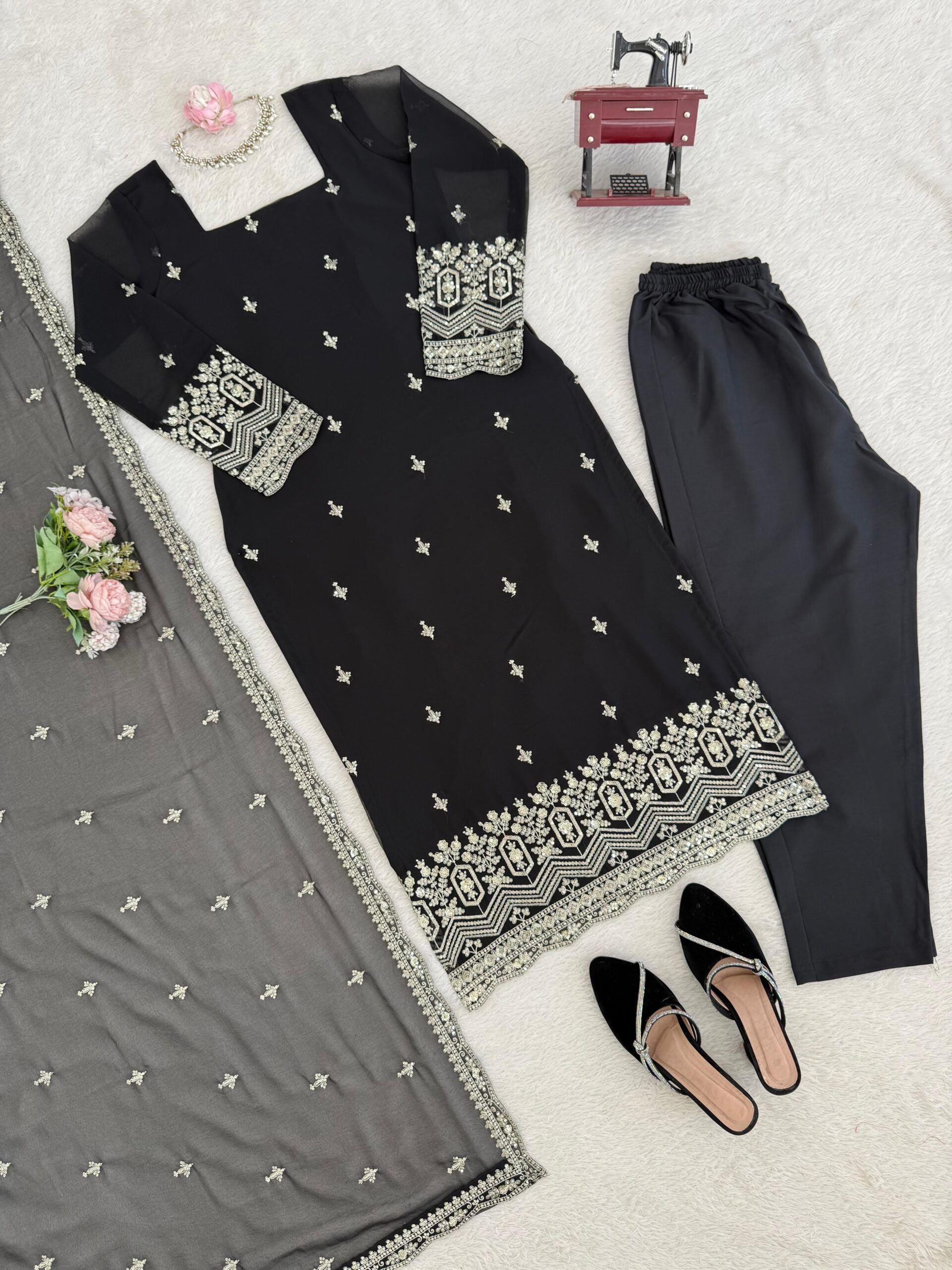 Series Code 5947 Georgette Designer Readymade Salwar Suit — Wholesale Designer Salwar Suits, Vardan Ethnic wholesale from Surat — view 6