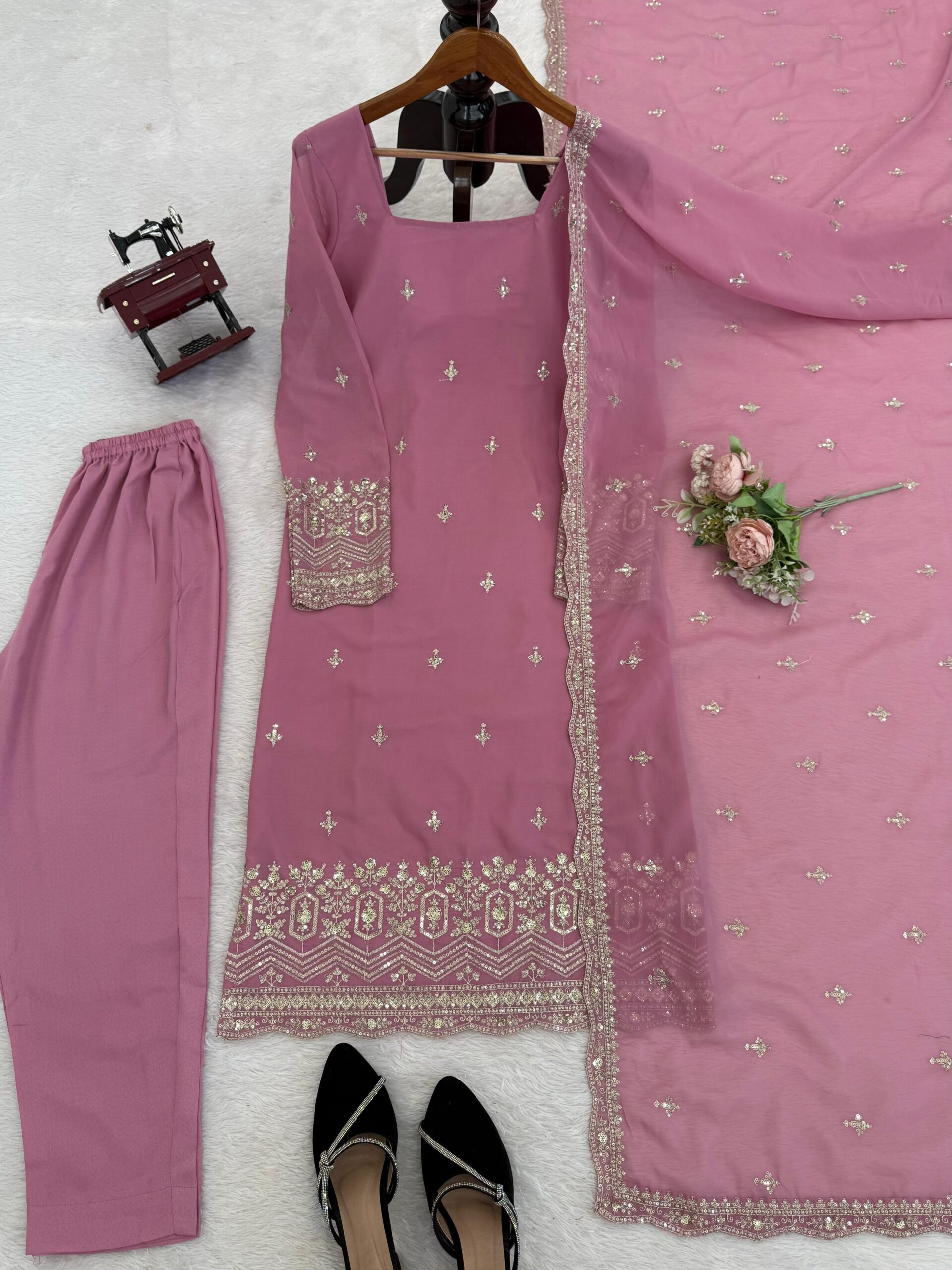 Series Code 5947 Georgette Designer Readymade Salwar Suit — Wholesale Designer Salwar Suits, Vardan Ethnic wholesale from Surat — view 2
