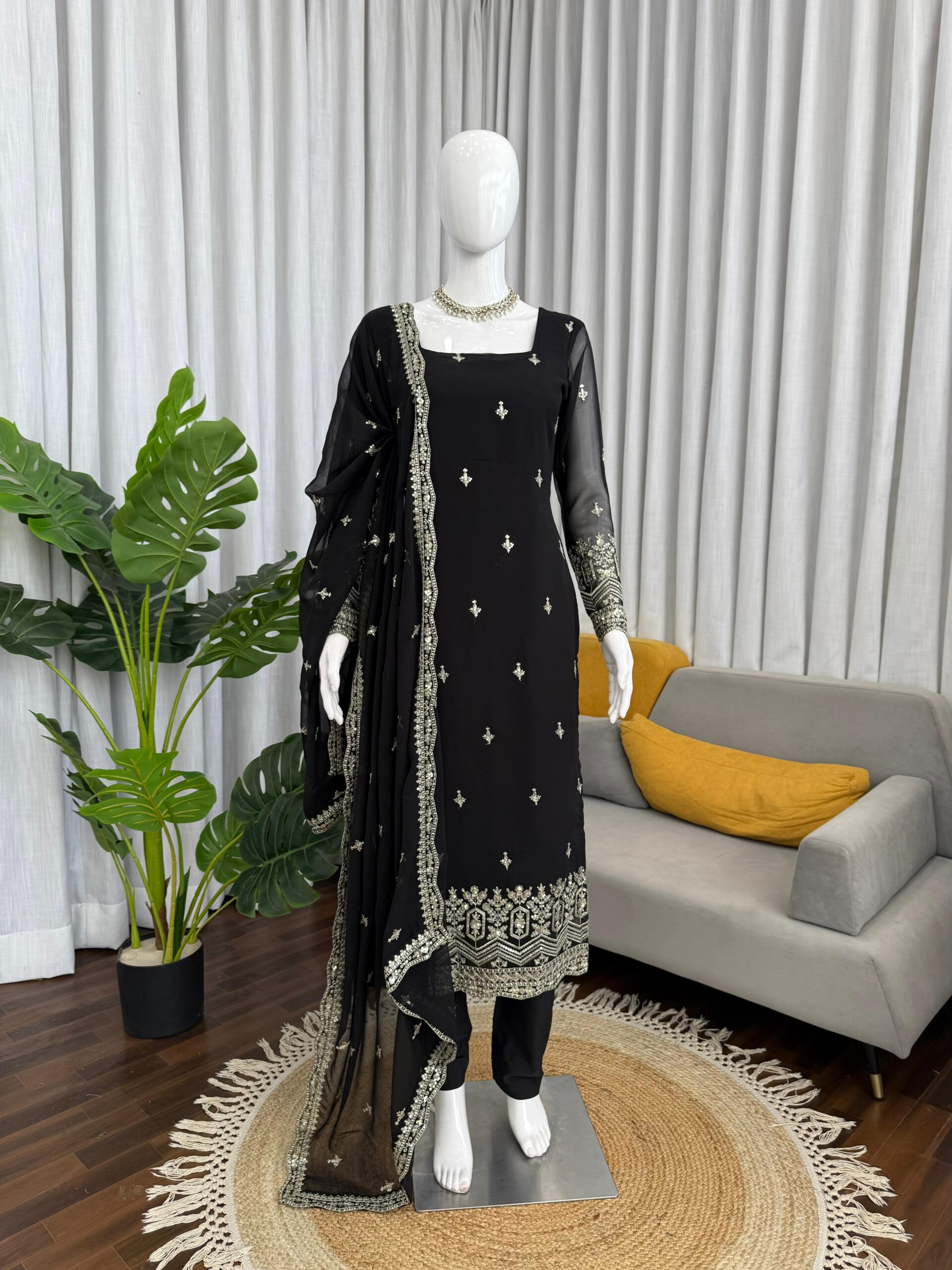 Series Code 5947 Georgette Designer Readymade Salwar Suit — Wholesale Designer Salwar Suits, Vardan Ethnic wholesale from Surat — view 7