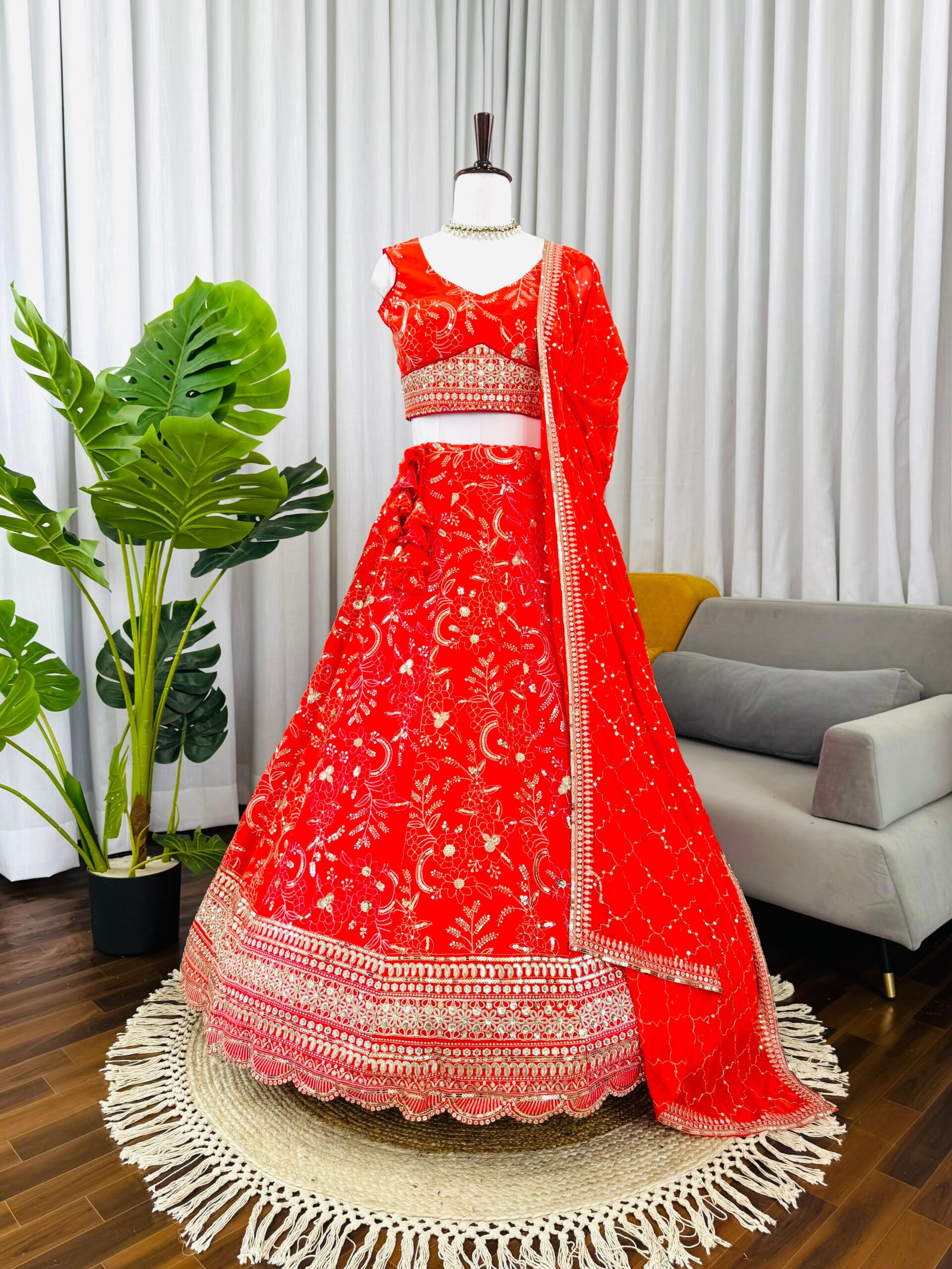 SP-78 Designer Faux Georgette Beautiful Lehenga Choli Set — Wholesale Lehenga, Vardan Ethnic wholesale from Surat — view 2