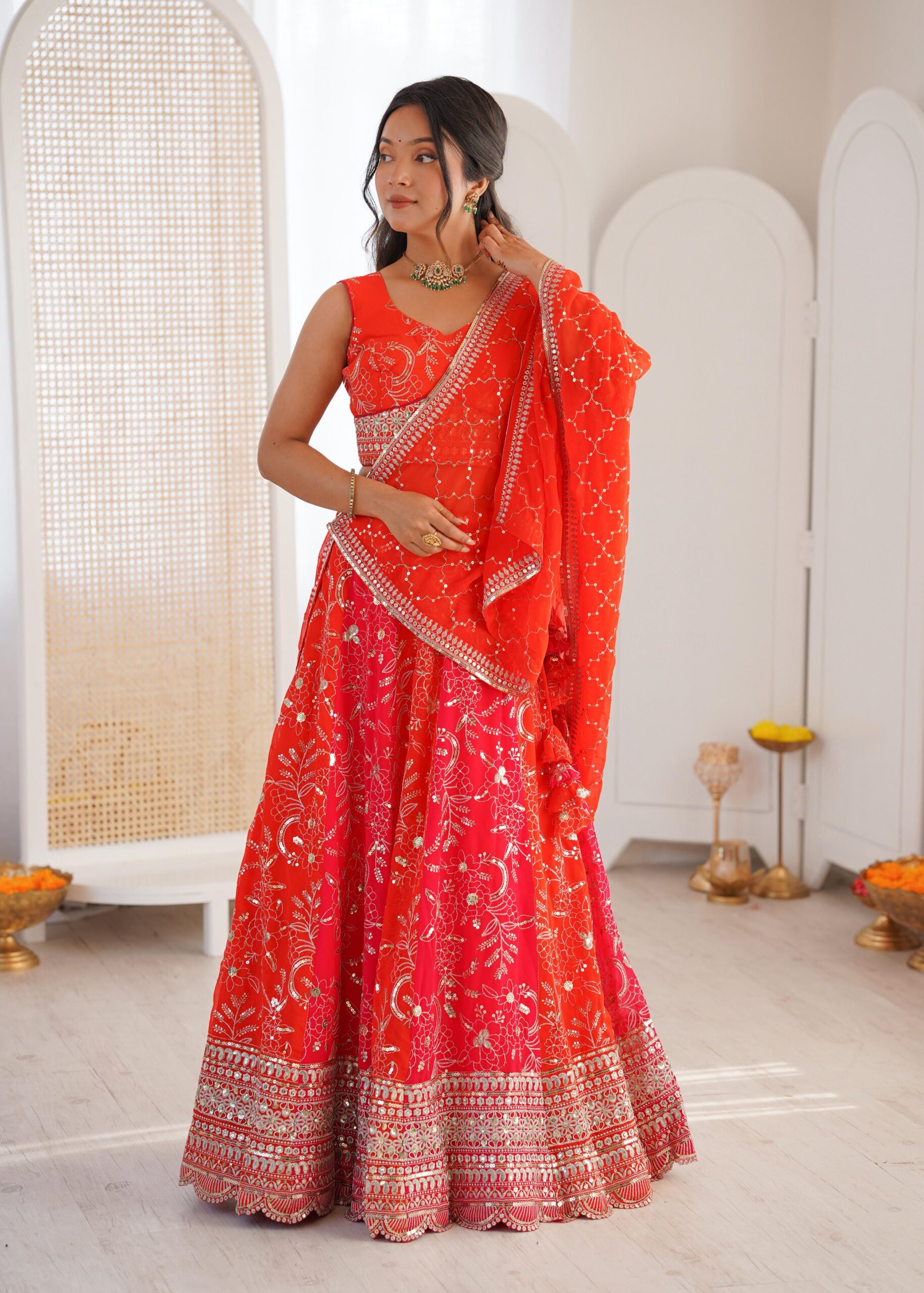 SP-78 Designer Faux Georgette Beautiful Lehenga Choli Set