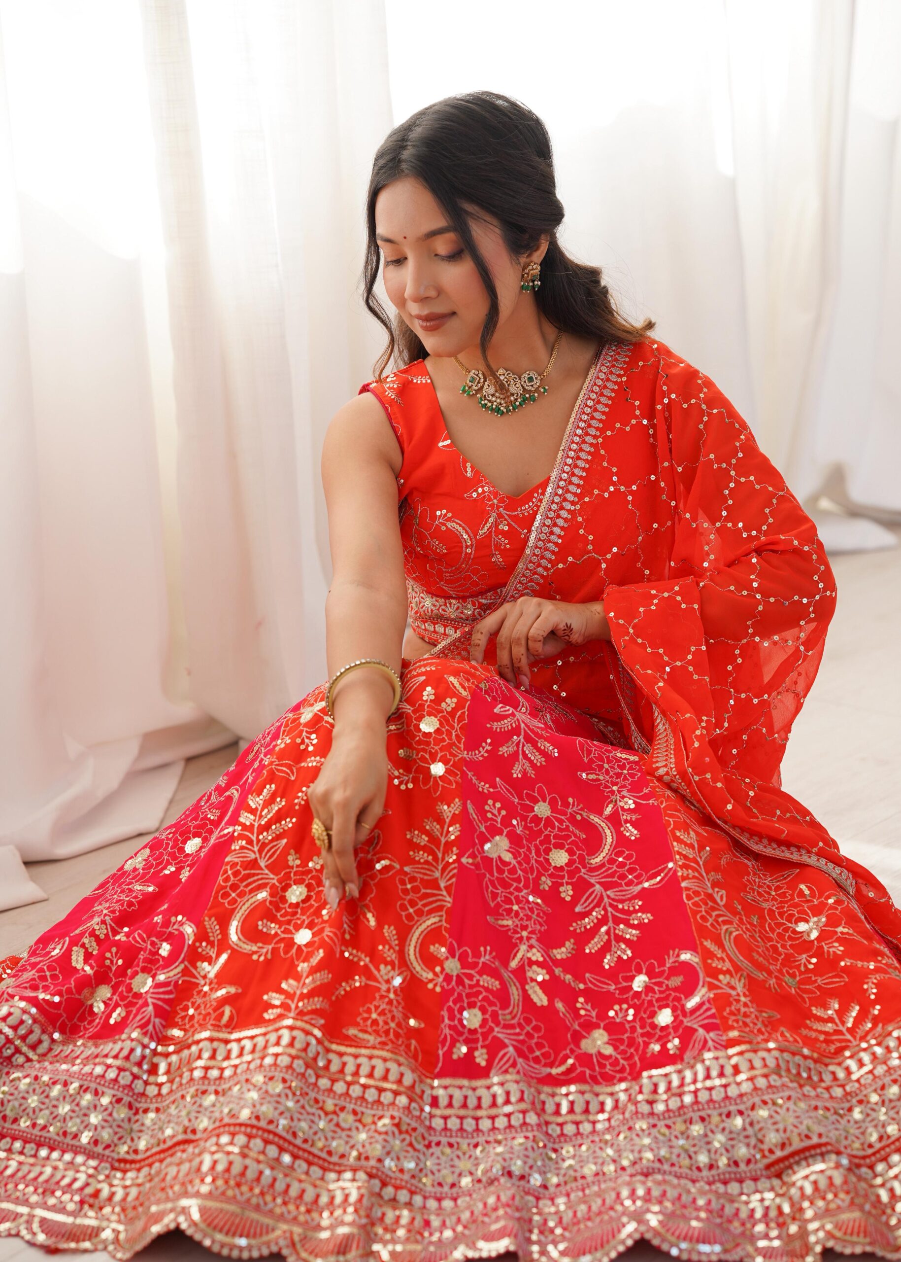 SP-78 Designer Faux Georgette Beautiful Lehenga Choli Set — Wholesale Lehenga, Vardan Ethnic wholesale from Surat — view 5
