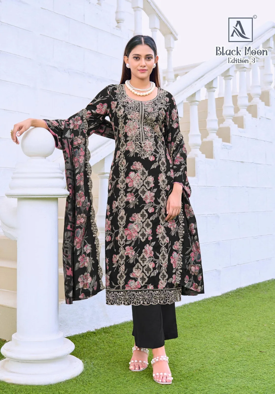 Alok Black Moon Edition Vol 03 Viscose Rayon Discharge Printed Suit — Wholesale Dress Material, Alok wholesale from Surat — view 1