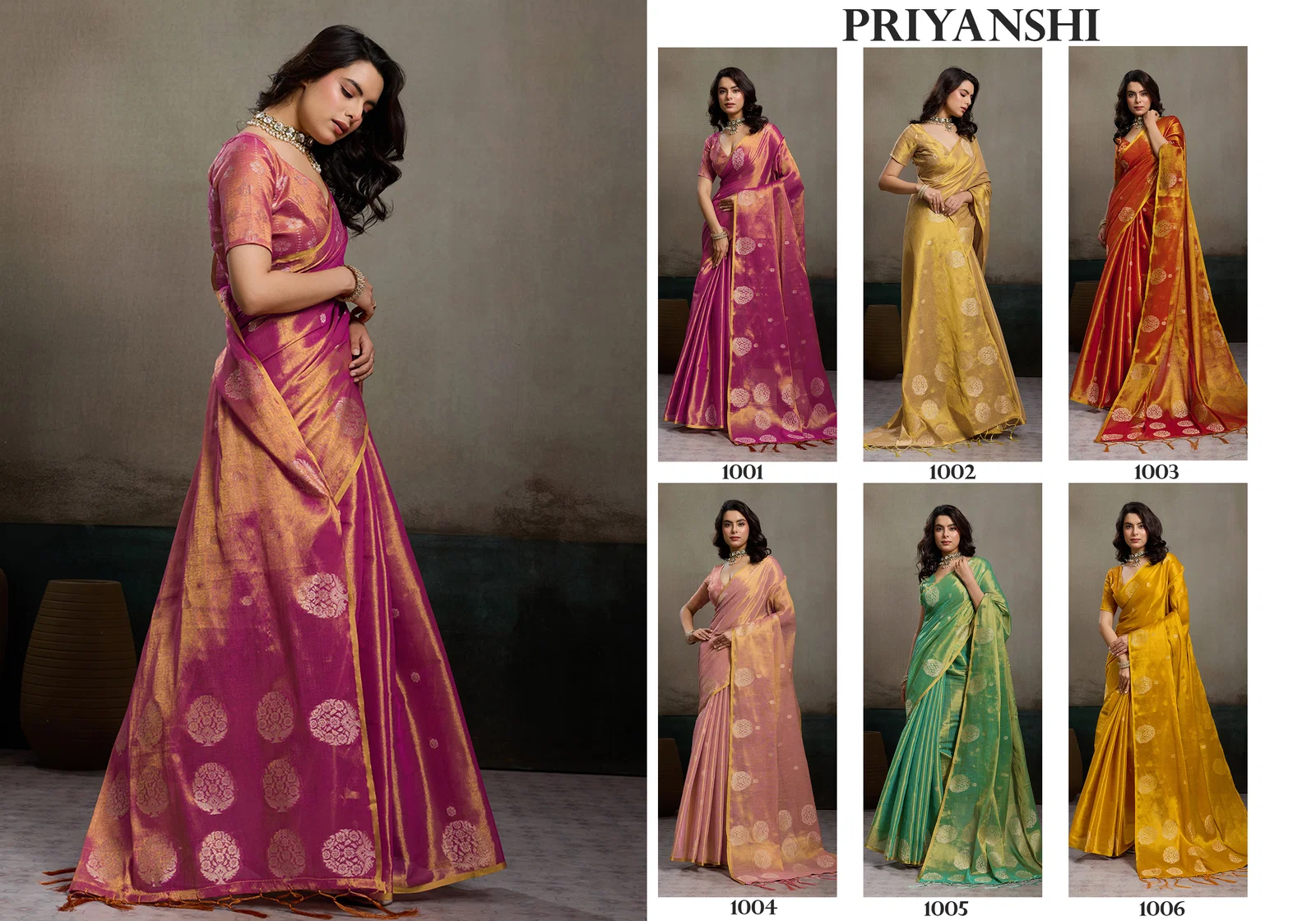 Ast Priyanshi Soft Tissue Silk Zari Worked Saree Collection — Wholesale Sarees, Vardan Ethnic wholesale from Surat - Gallery Image 10