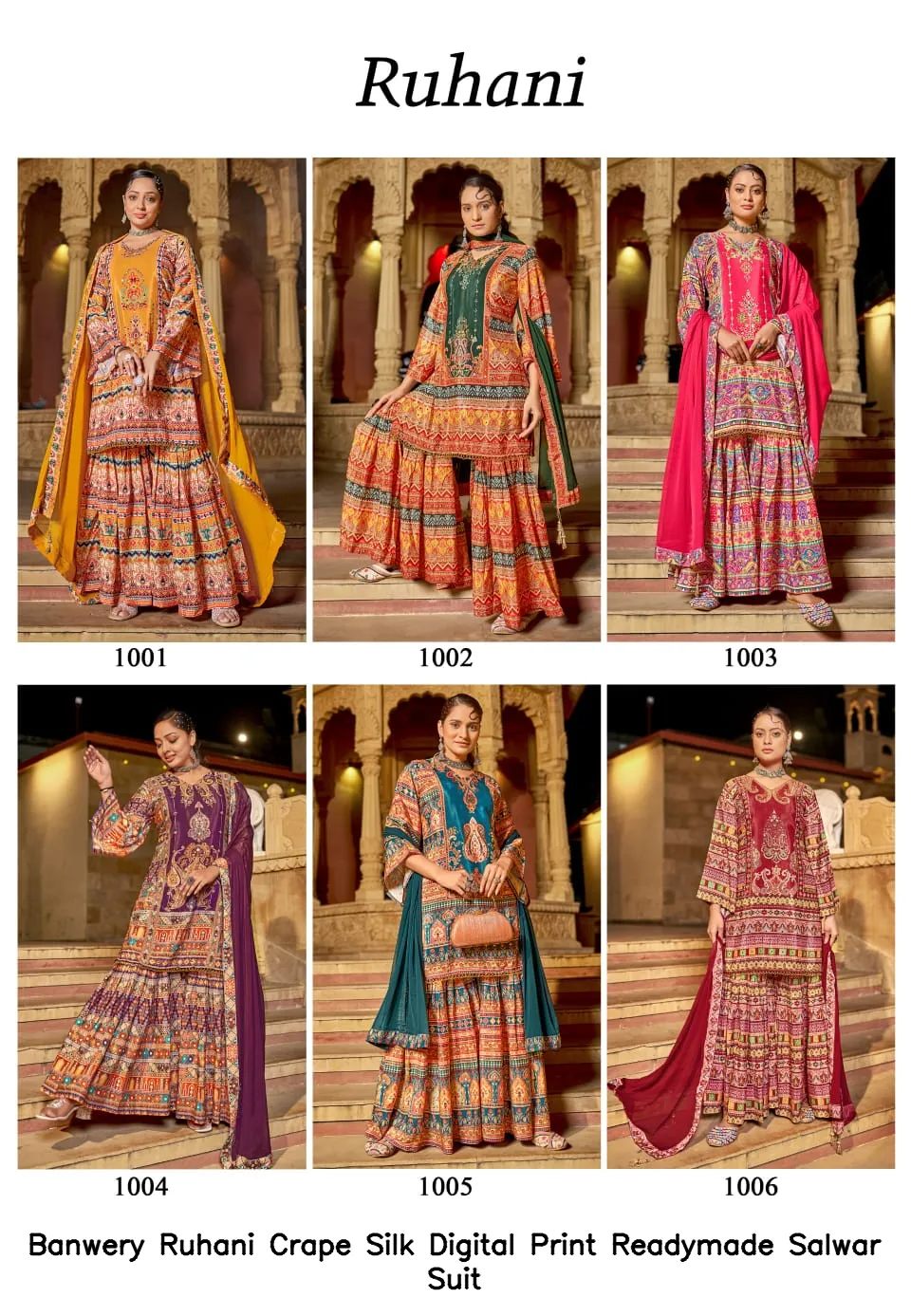 Banwery Ruhani Crape Silk Digital Print Readymade Salwar Suit — Wholesale Readymade Pakistani Suits, Banwery wholesale from Surat - Gallery Image 8