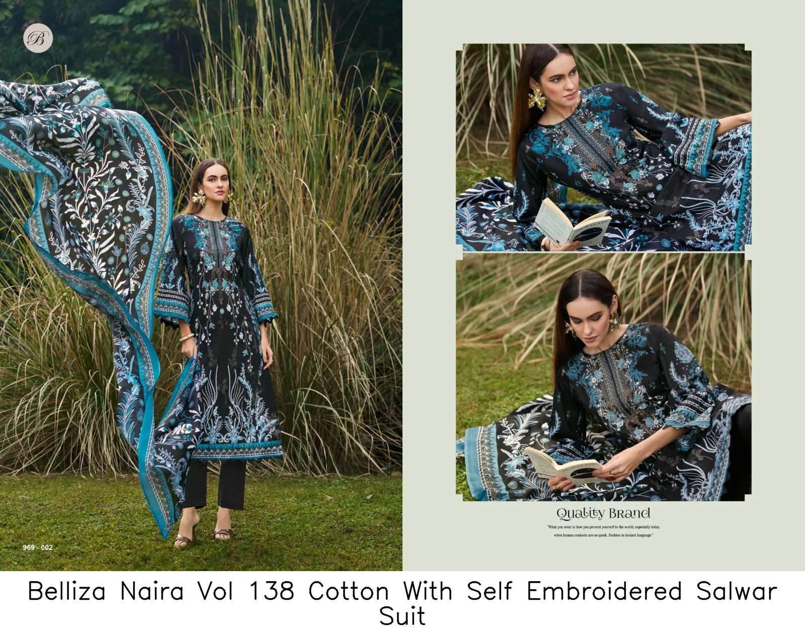 Belliza Naira Vol 138 Cotton With Self Embroidered Salwar Suit — Wholesale Dress Material, Belliza wholesale from Surat — Photo 3