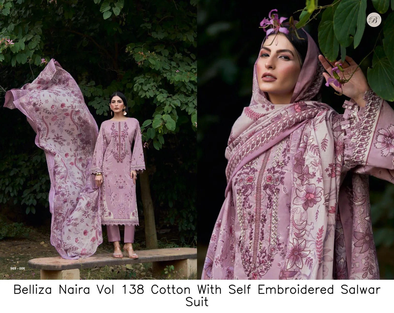 Belliza Naira Vol 138 Cotton With Self Embroidered Salwar Suit — Wholesale Dress Material, Belliza wholesale from Surat — Photo 4