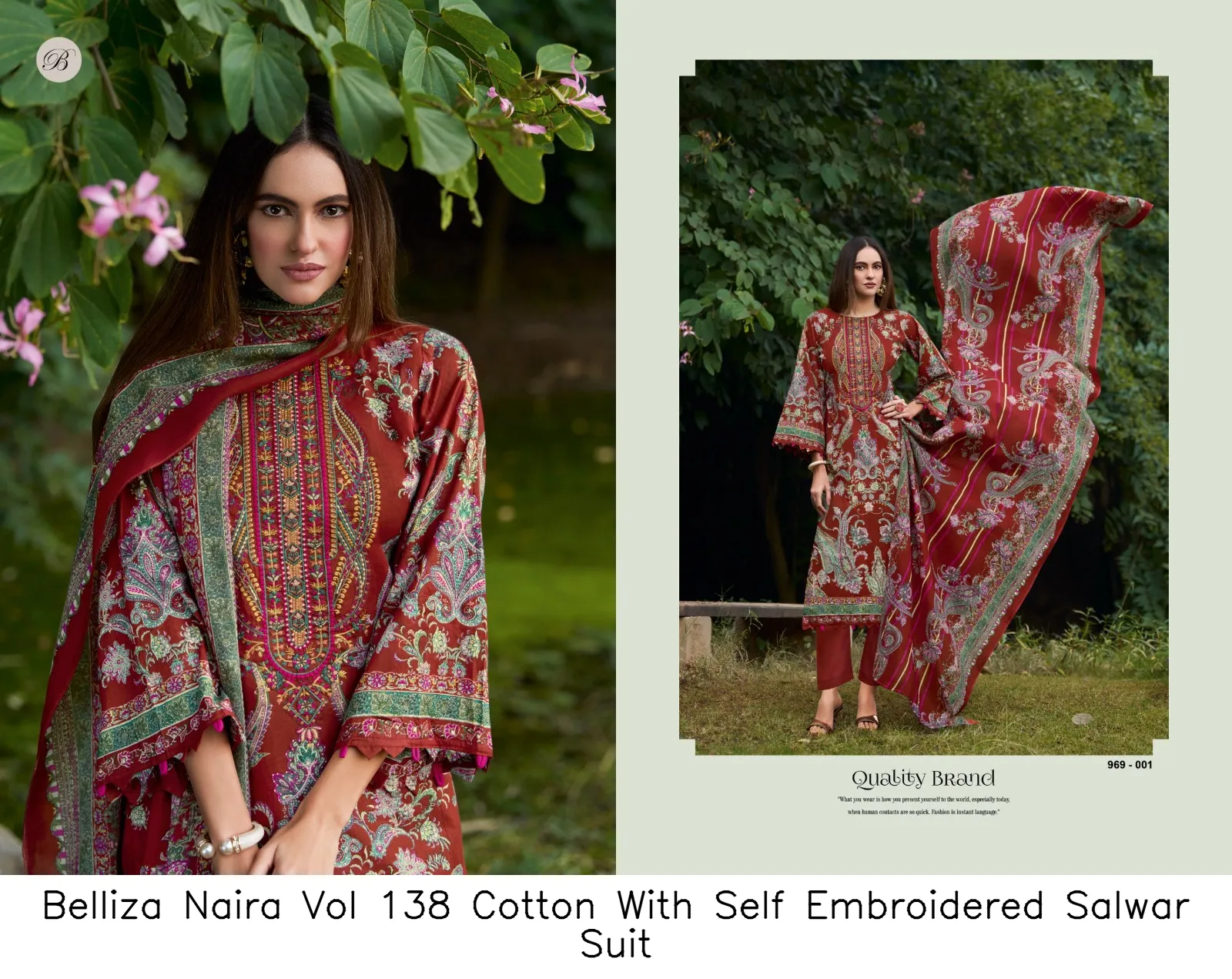 Belliza Naira Vol 138 Cotton With Self Embroidered Salwar Suit — Wholesale Dress Material, Belliza wholesale from Surat — Photo 6