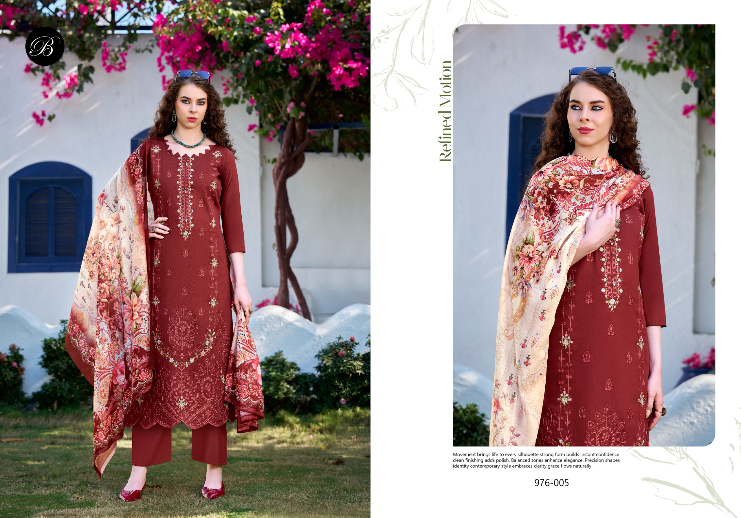 Belliza Zarqash Vol 17 Jam Cotton With Embroidered Dress Material — Wholesale Dress Material, Belliza wholesale from Surat — view 8