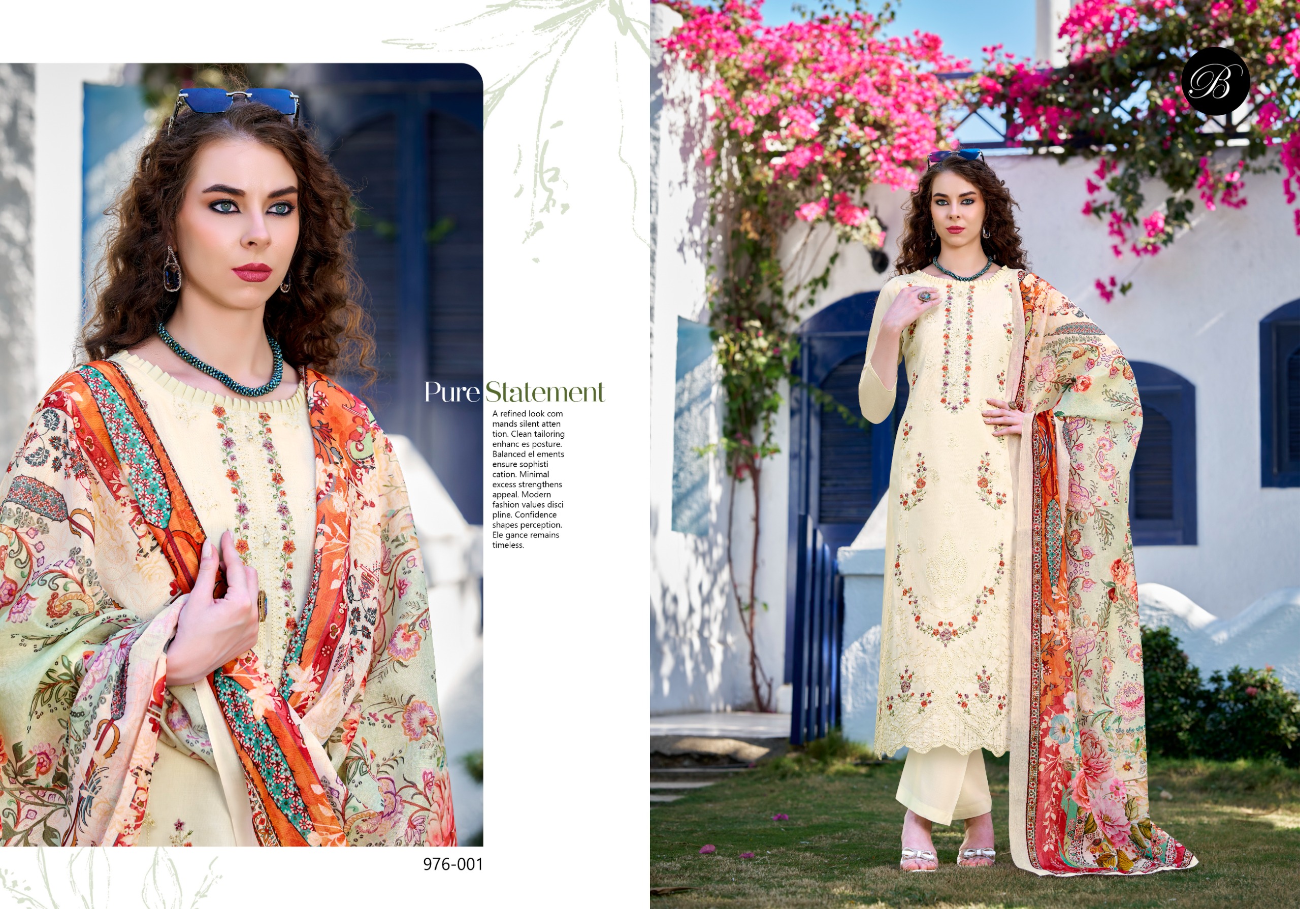 Belliza Zarqash Vol 17 Jam Cotton With Embroidered Dress Material — Wholesale Dress Material, Belliza wholesale from Surat — view 2