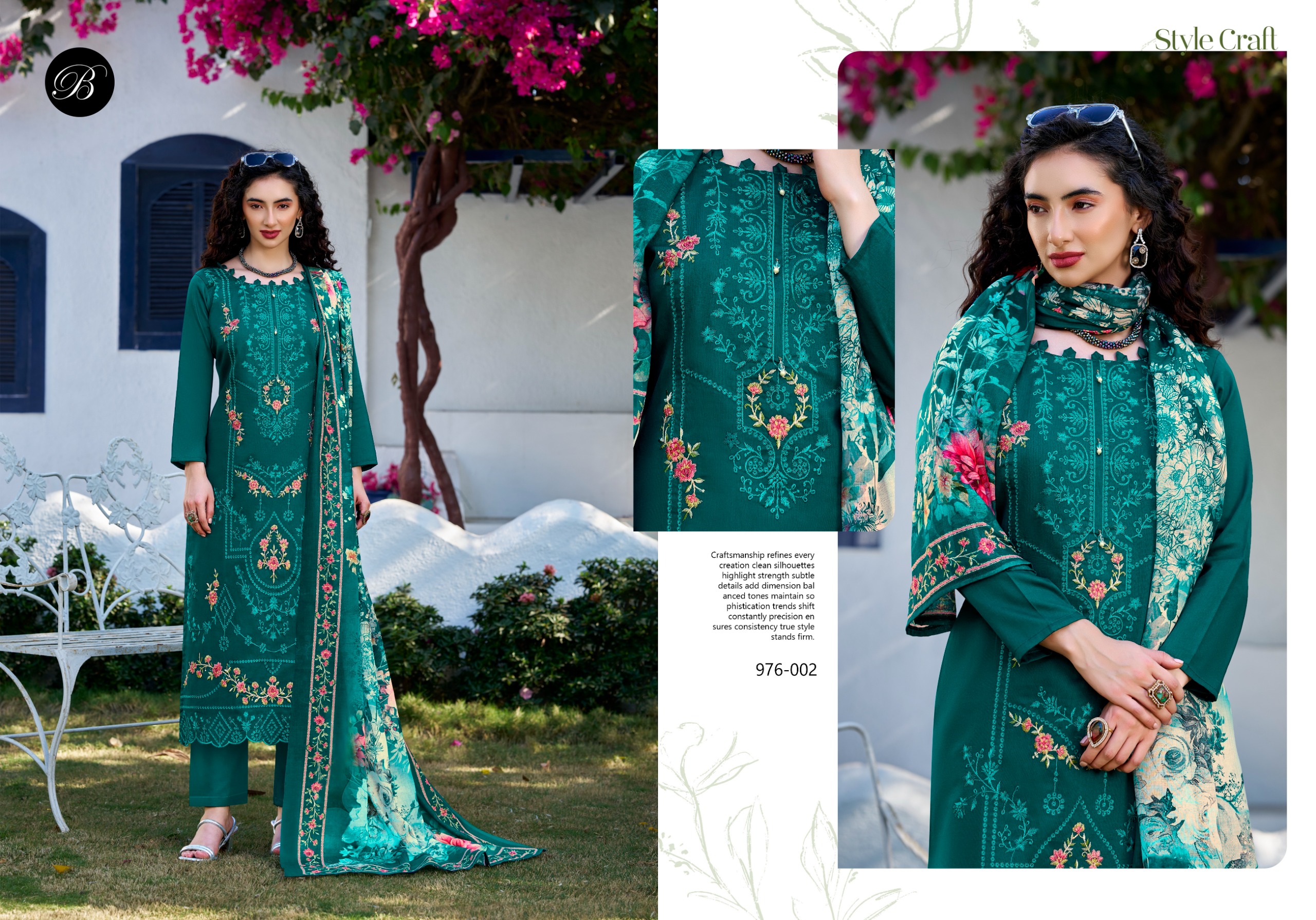 Belliza Zarqash Vol 17 Jam Cotton With Embroidered Dress Material — Wholesale Dress Material, Belliza wholesale from Surat — view 5