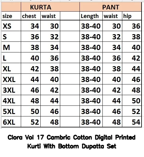 Clora Vol 17 Cambric Cotton Digital Printed Kurti With Bottom Dupatta Set — Wholesale Kurti With Bottom Dupatta, Clora wholesale from Surat - Gallery Image 8